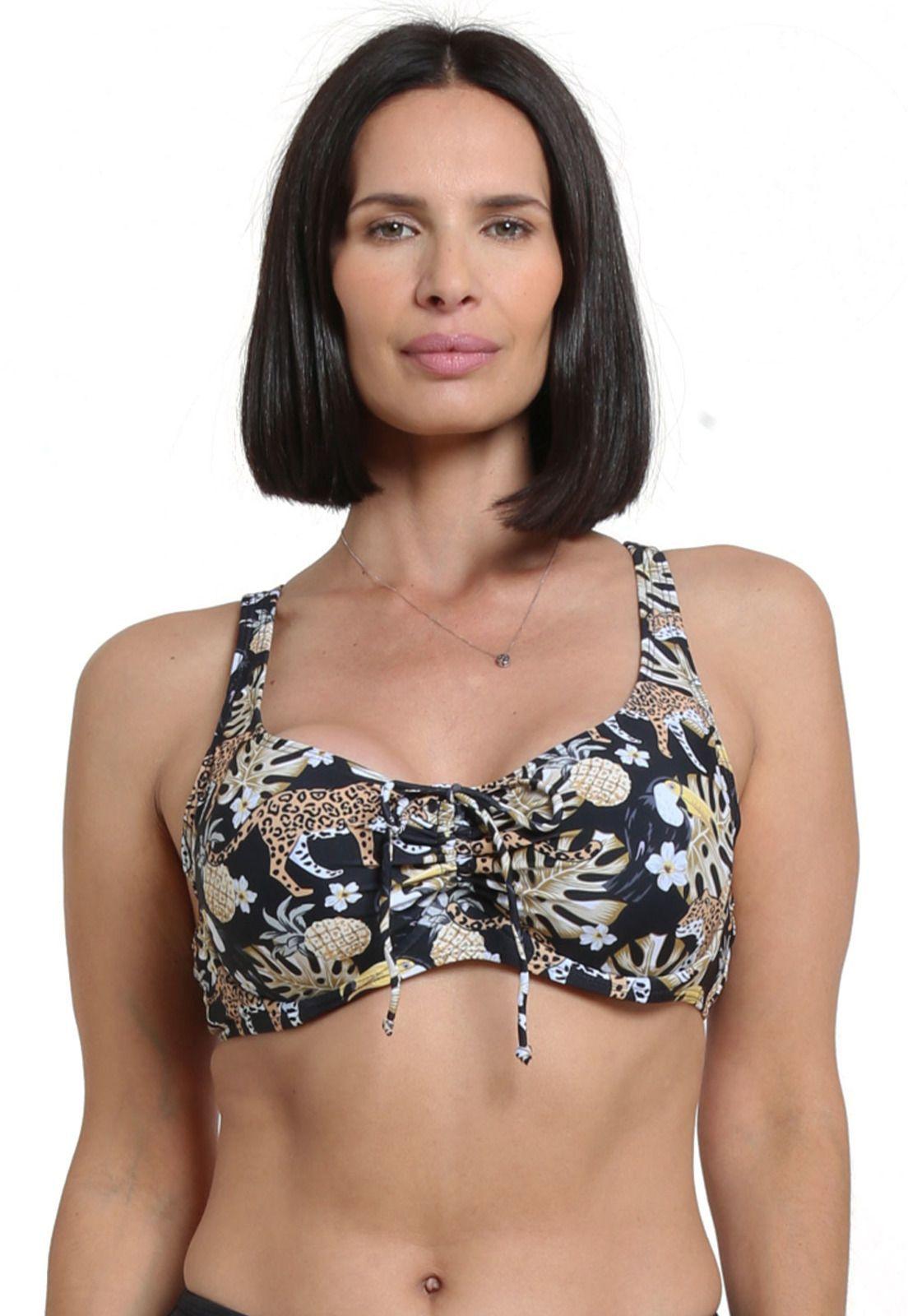 Bikini copa C-D blanda estampado amarillo-0