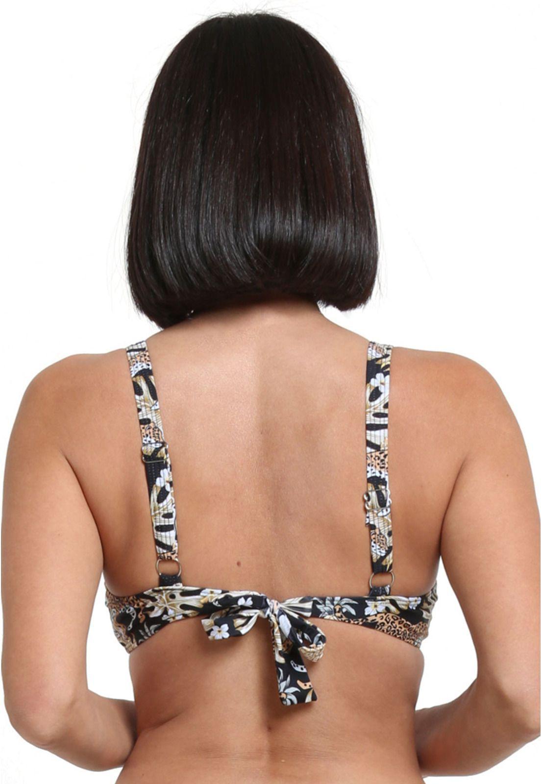 Bikini copa C-D blanda estampado amarillo-1