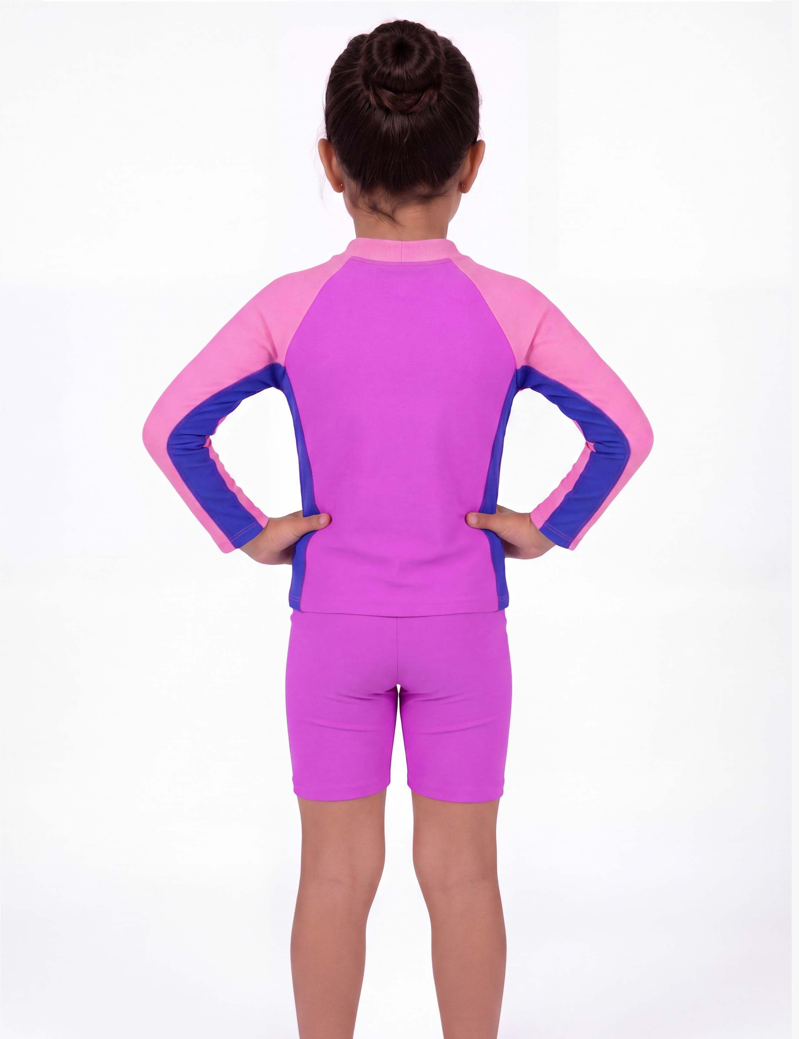 Traje de baño niña con filtro UV fucsia-1