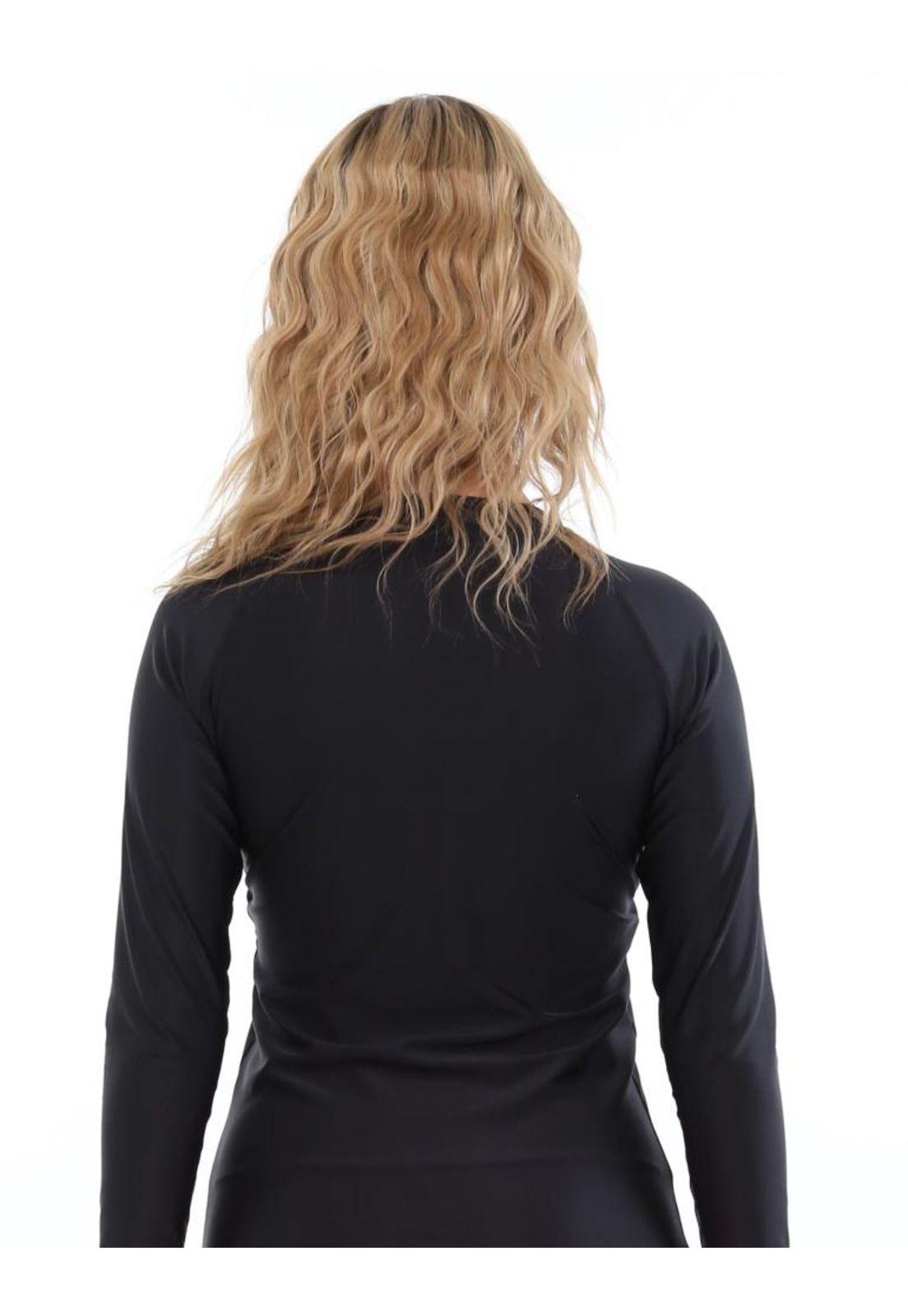 Polera mujer protección UV negro-1