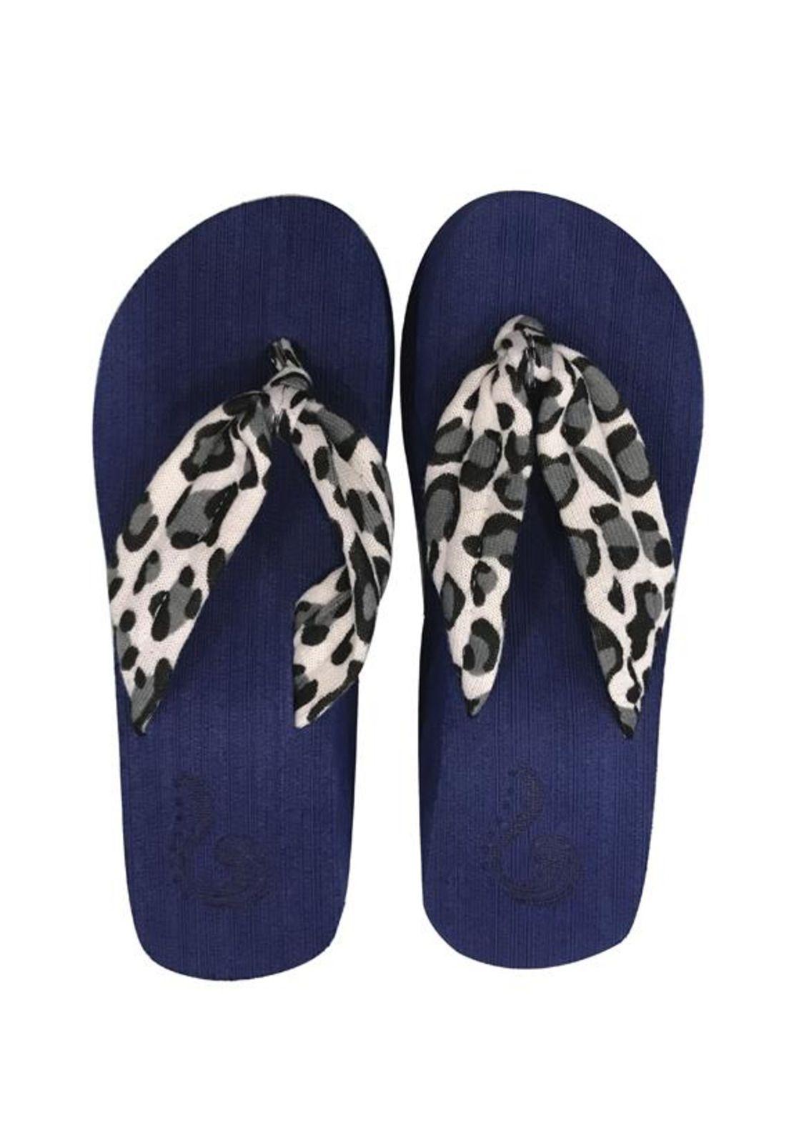 Chalas con plataforma animal print azul mujer-0