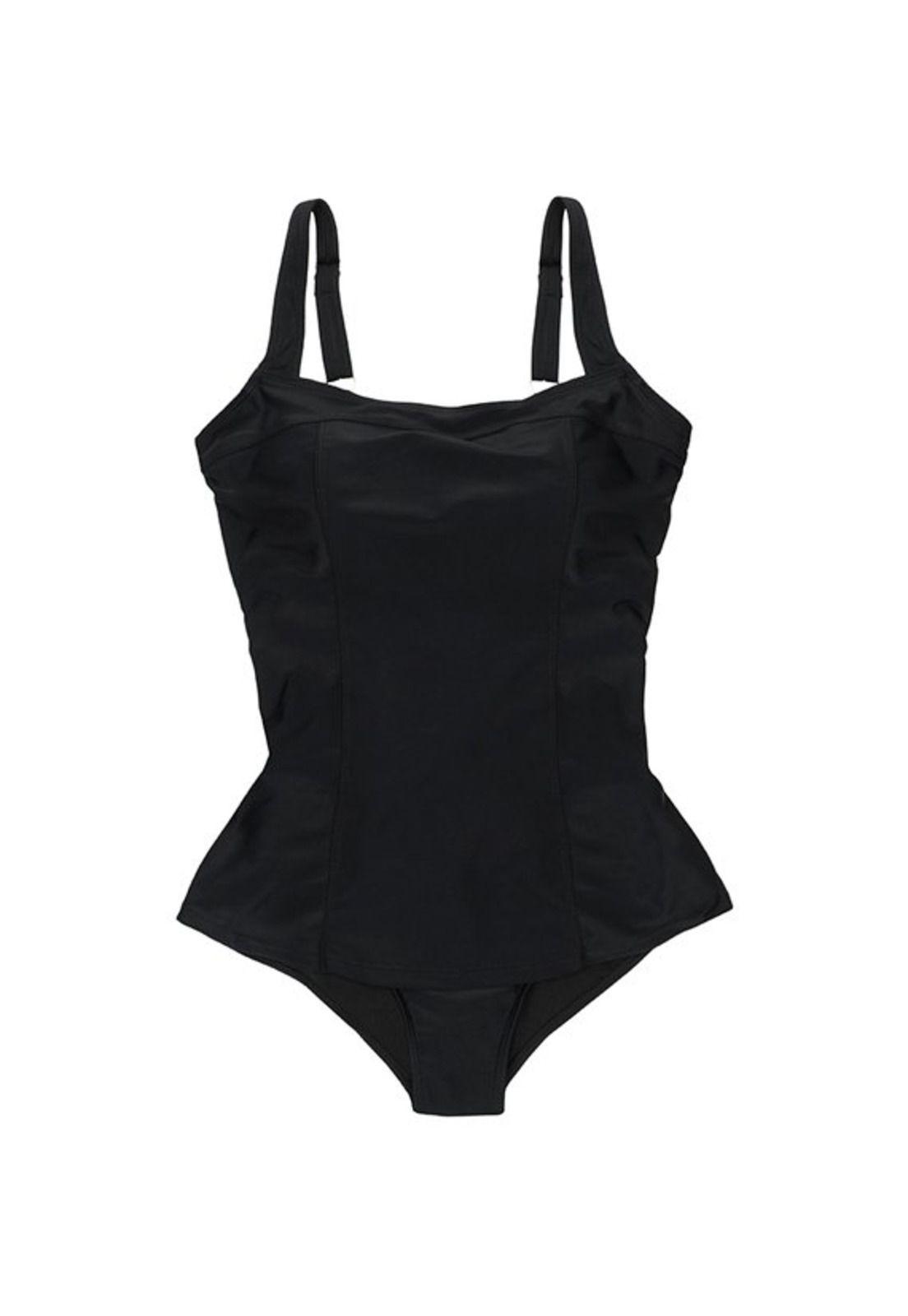Traje de baño estilo falda color negro-0