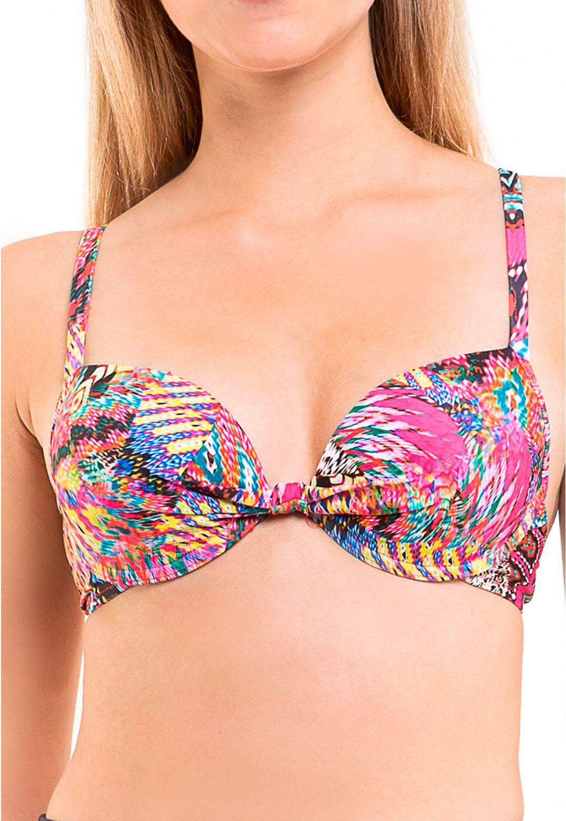 Bikini básico estampado fucsia-0
