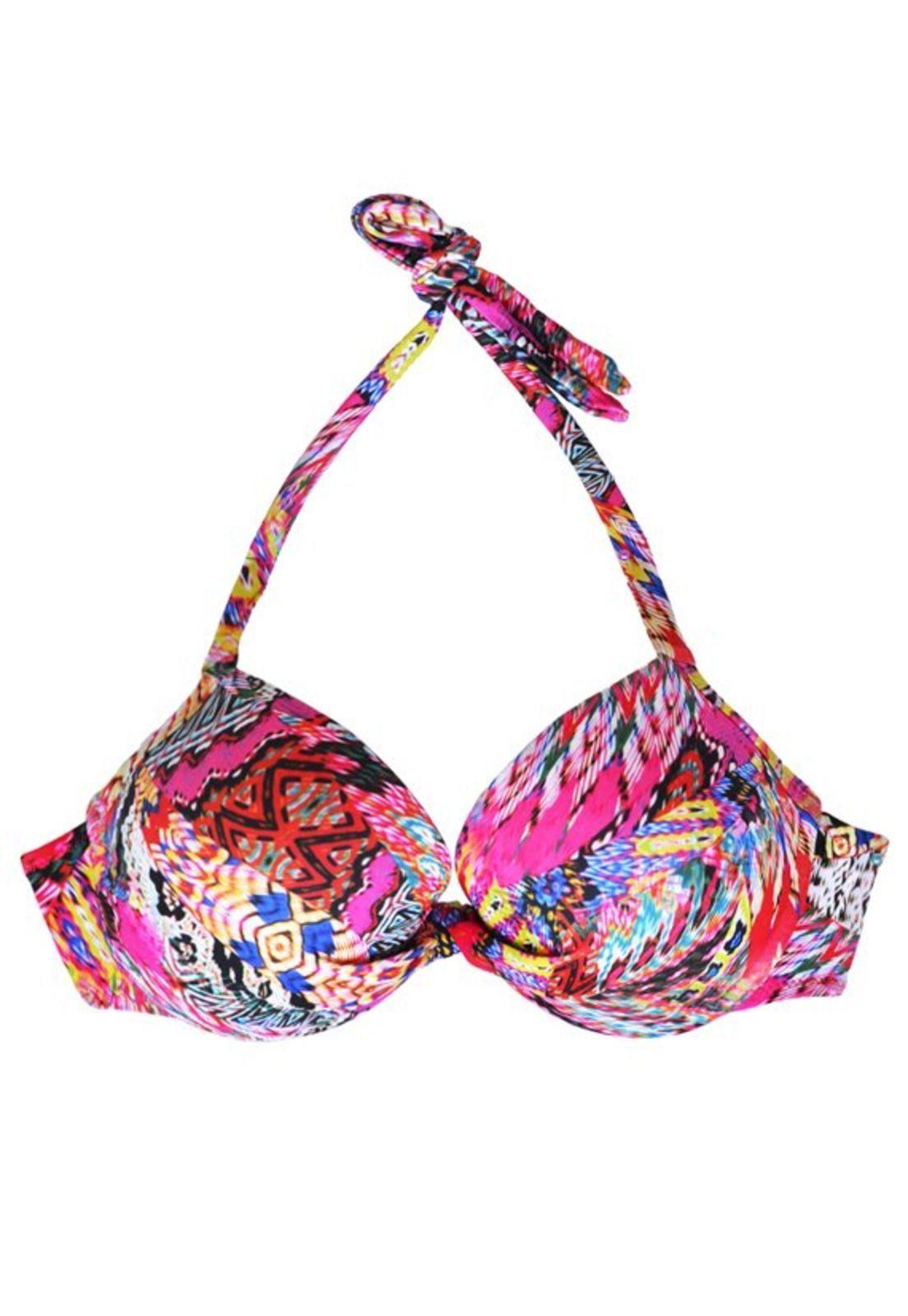 Bikini básico estampado fucsia-2