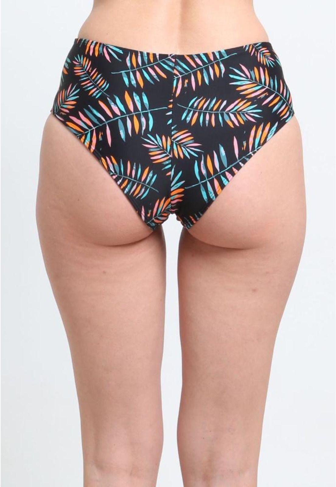 Bikini calzón con amarra estampado hojas-1