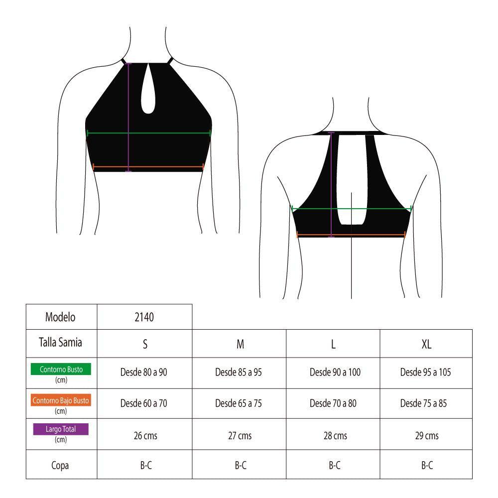 Bikini Peto Halter con Escote Gota Negro-5