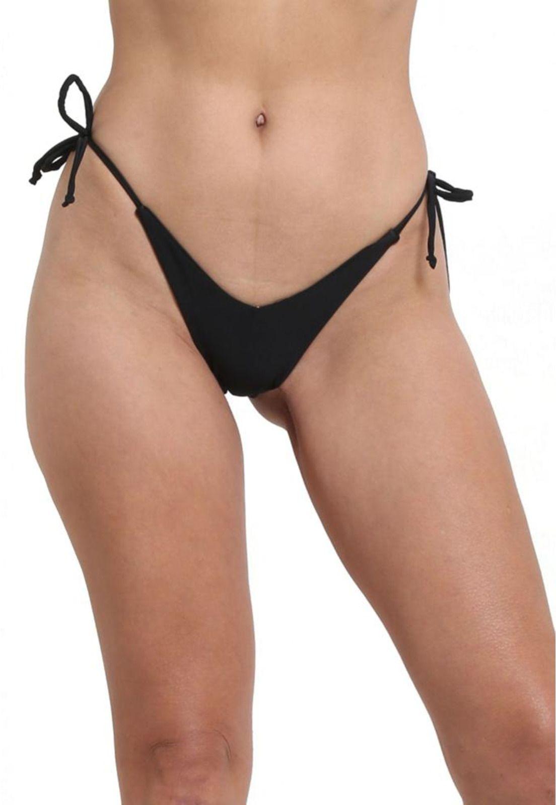 Micro bikini colaless con amarras negro-0