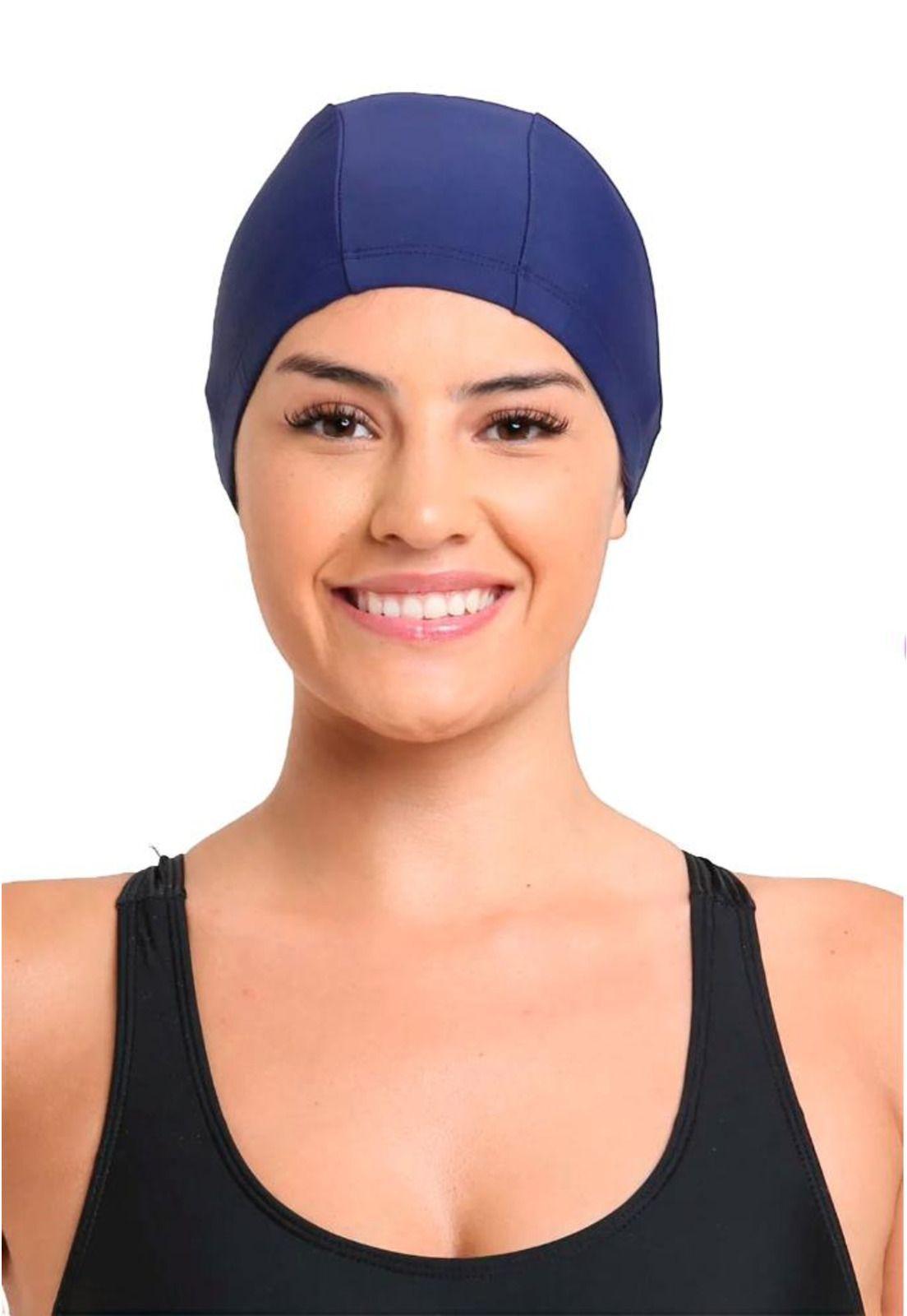Gorro de natación de lycra azul Marino-0