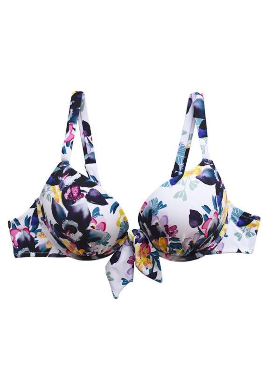 Bikini push up estampado negro con nudo-2