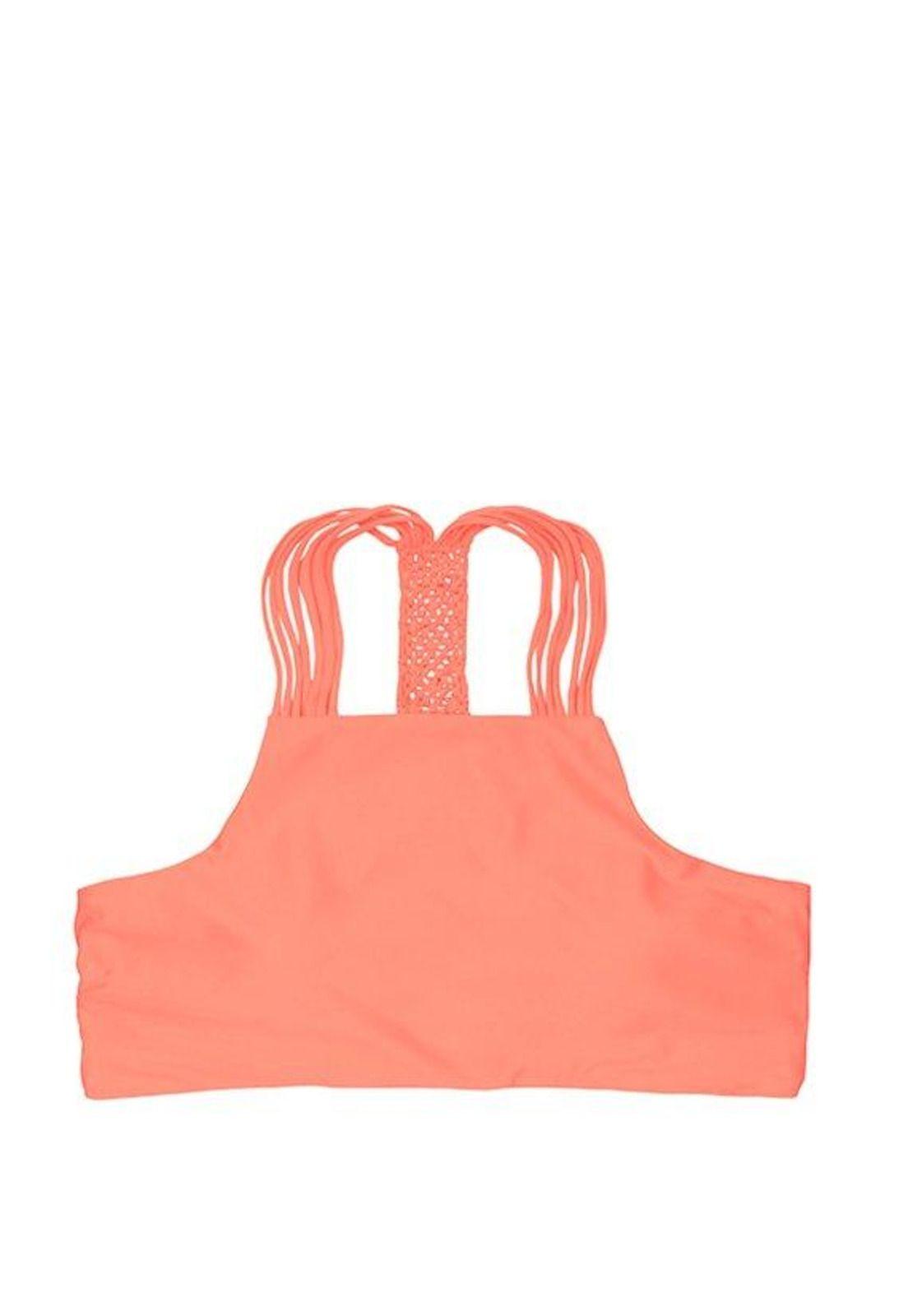 Bikini peto con trenza trasera color naranja-0