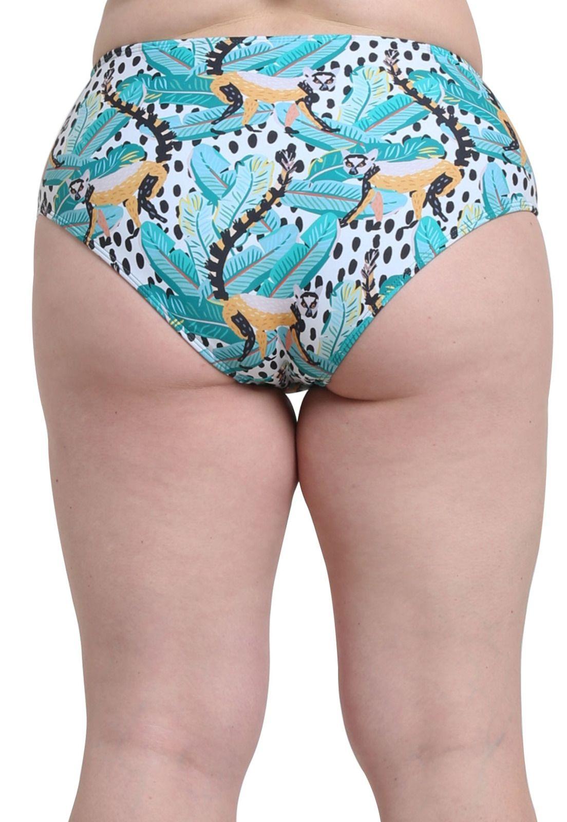 Bikini calzón estilo pin up estampado verde-1