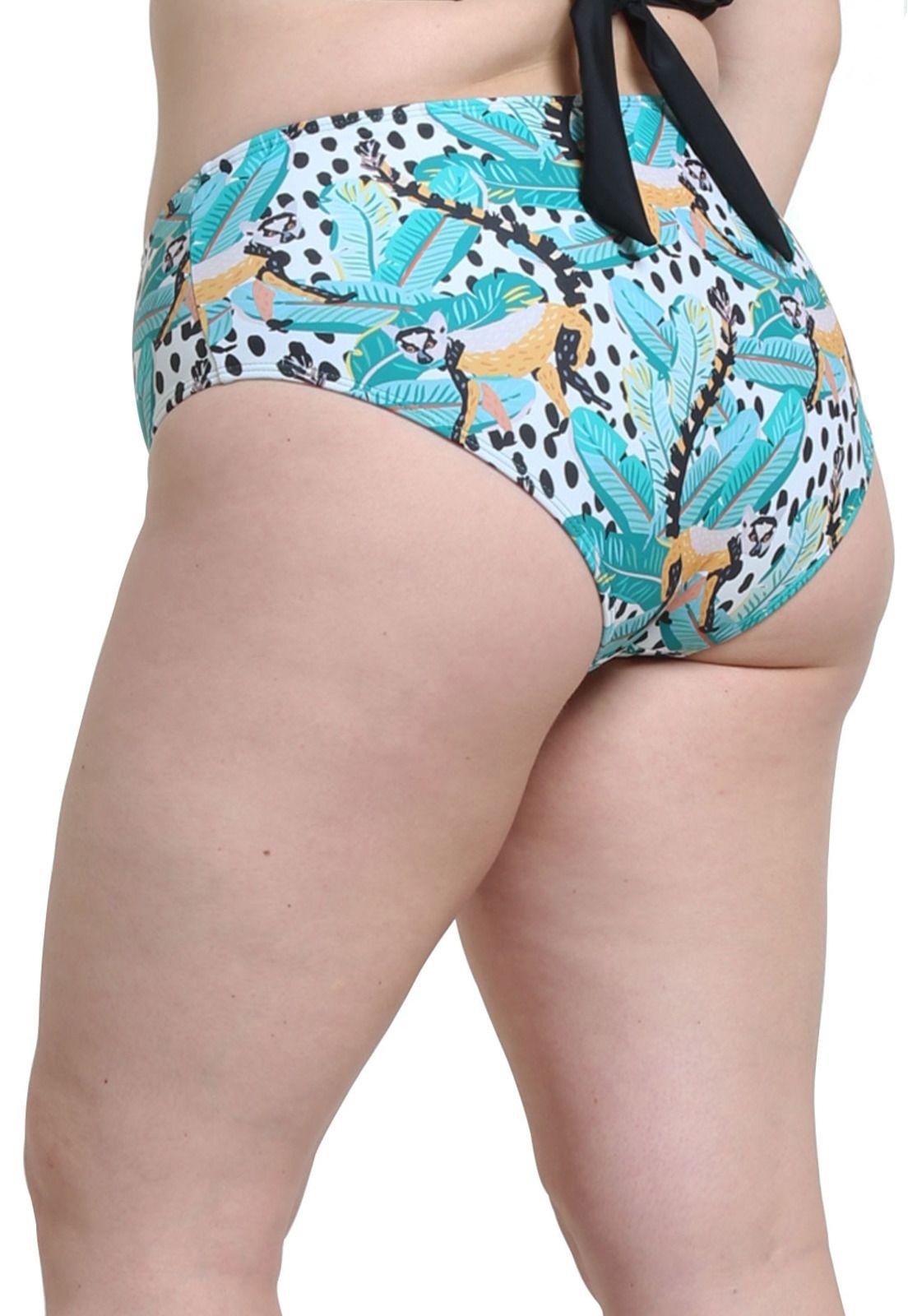 Bikini calzón estilo pin up estampado verde-2