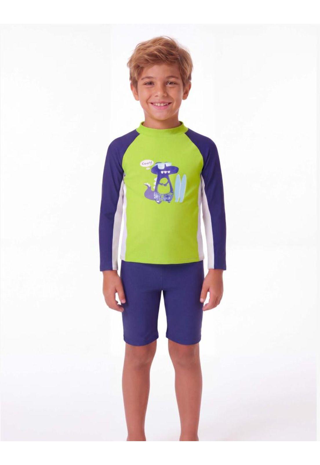 Traje de baño Conjunto niño con filtro UV azul-0