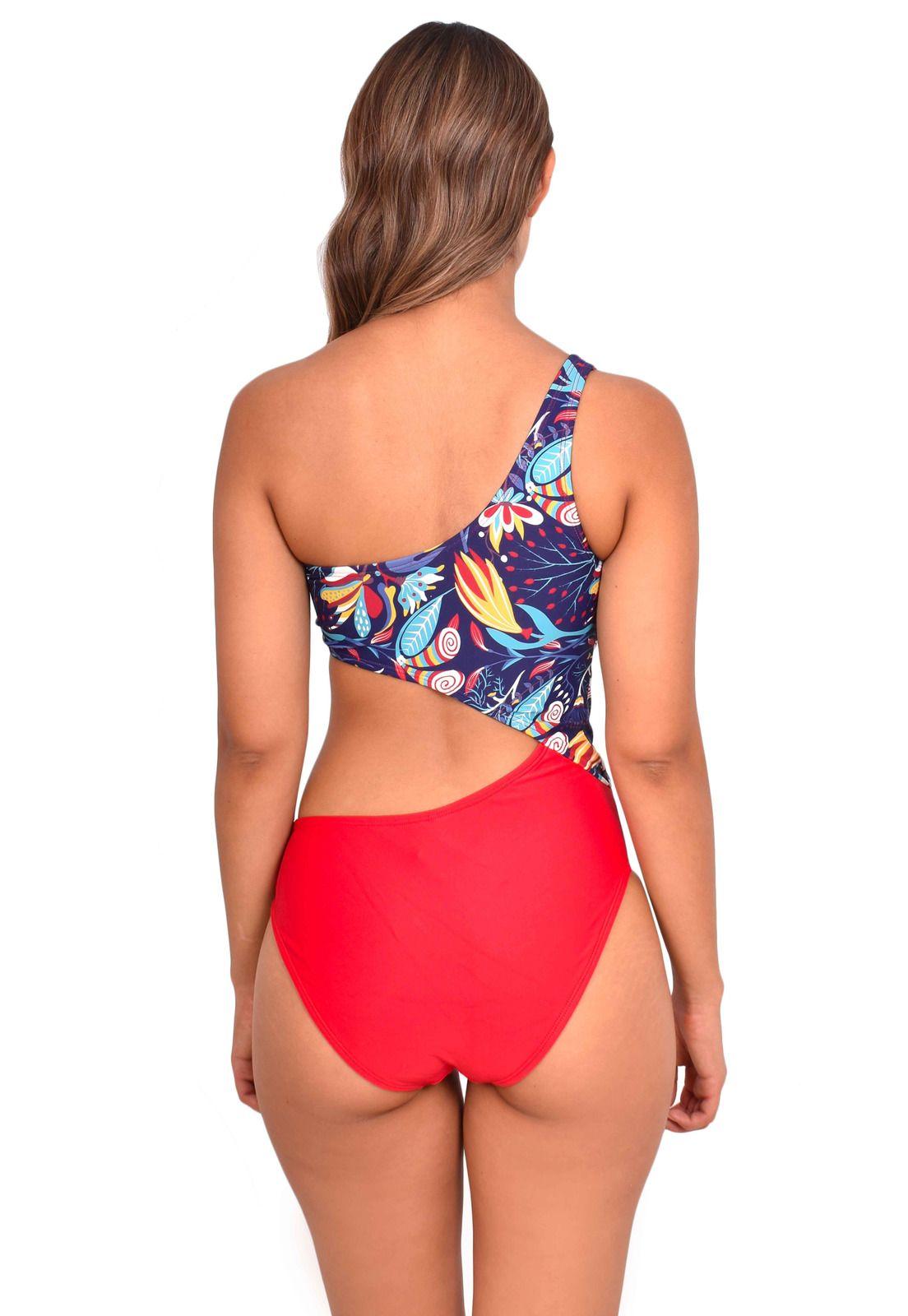 Trikini cruzado estampado rojo-1