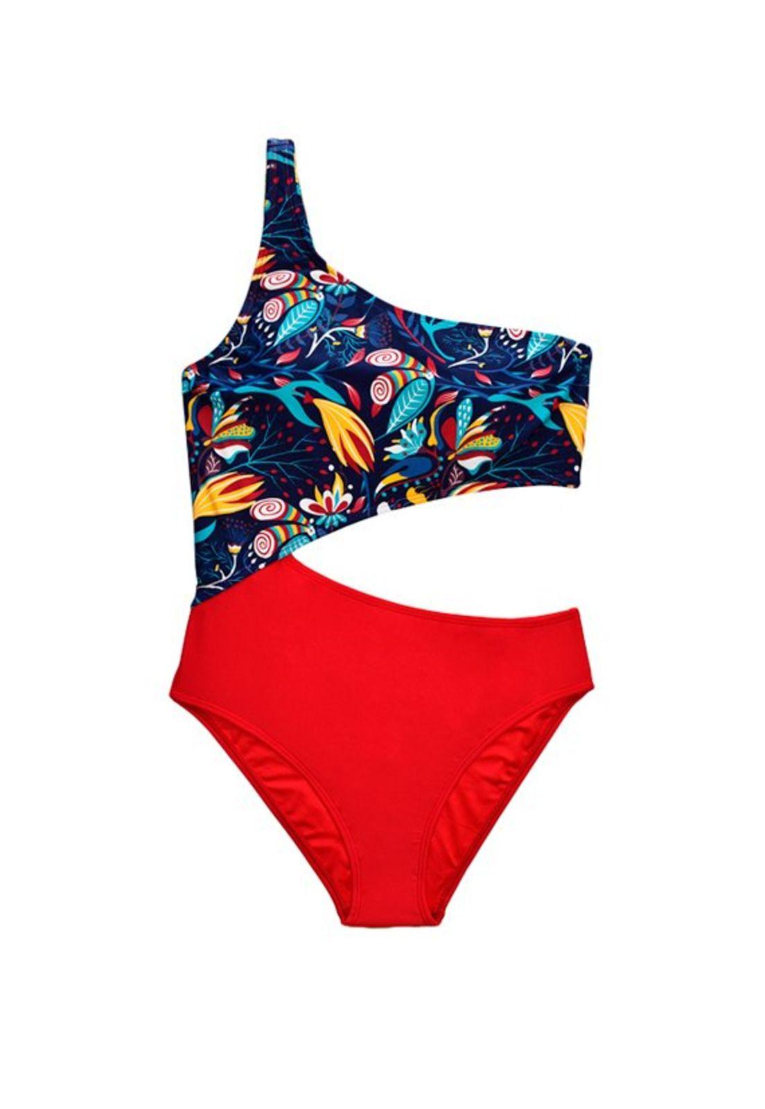 Trikini cruzado estampado rojo-2