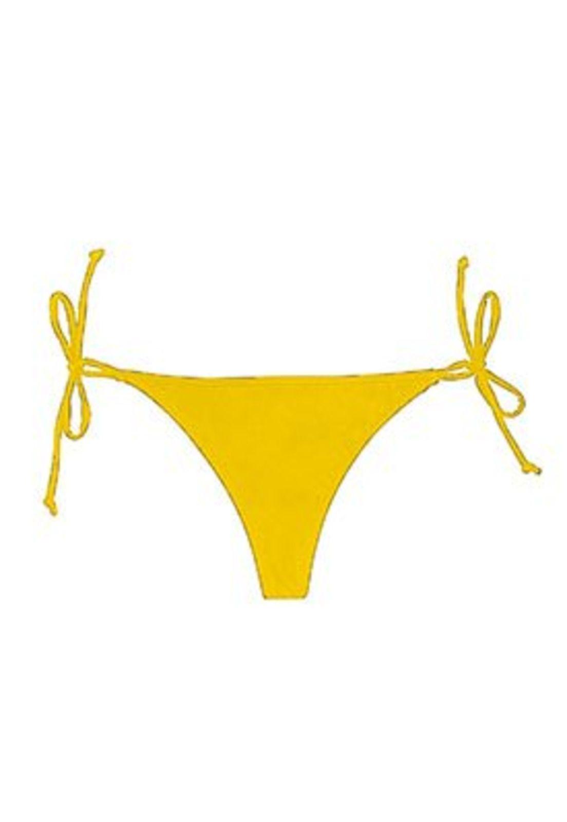 Bikini calzón colaless con amarras amarillo-3