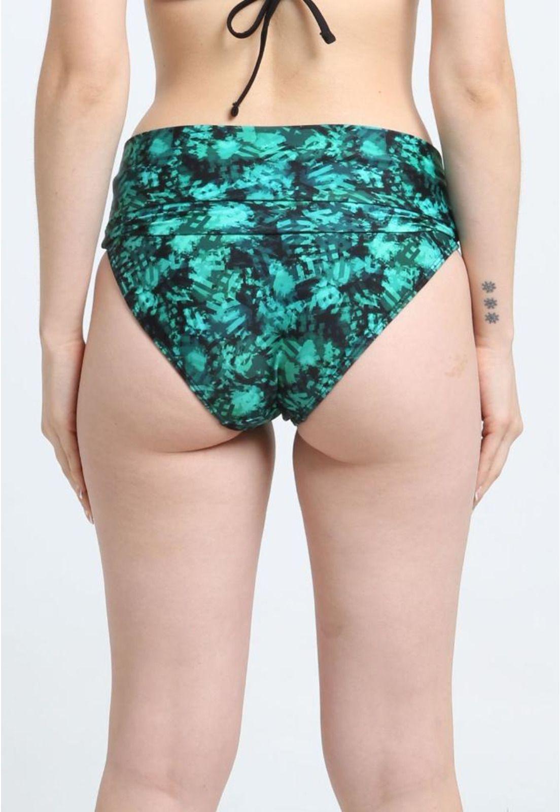 Bikini calzón pin up doble uso estampado verde-1