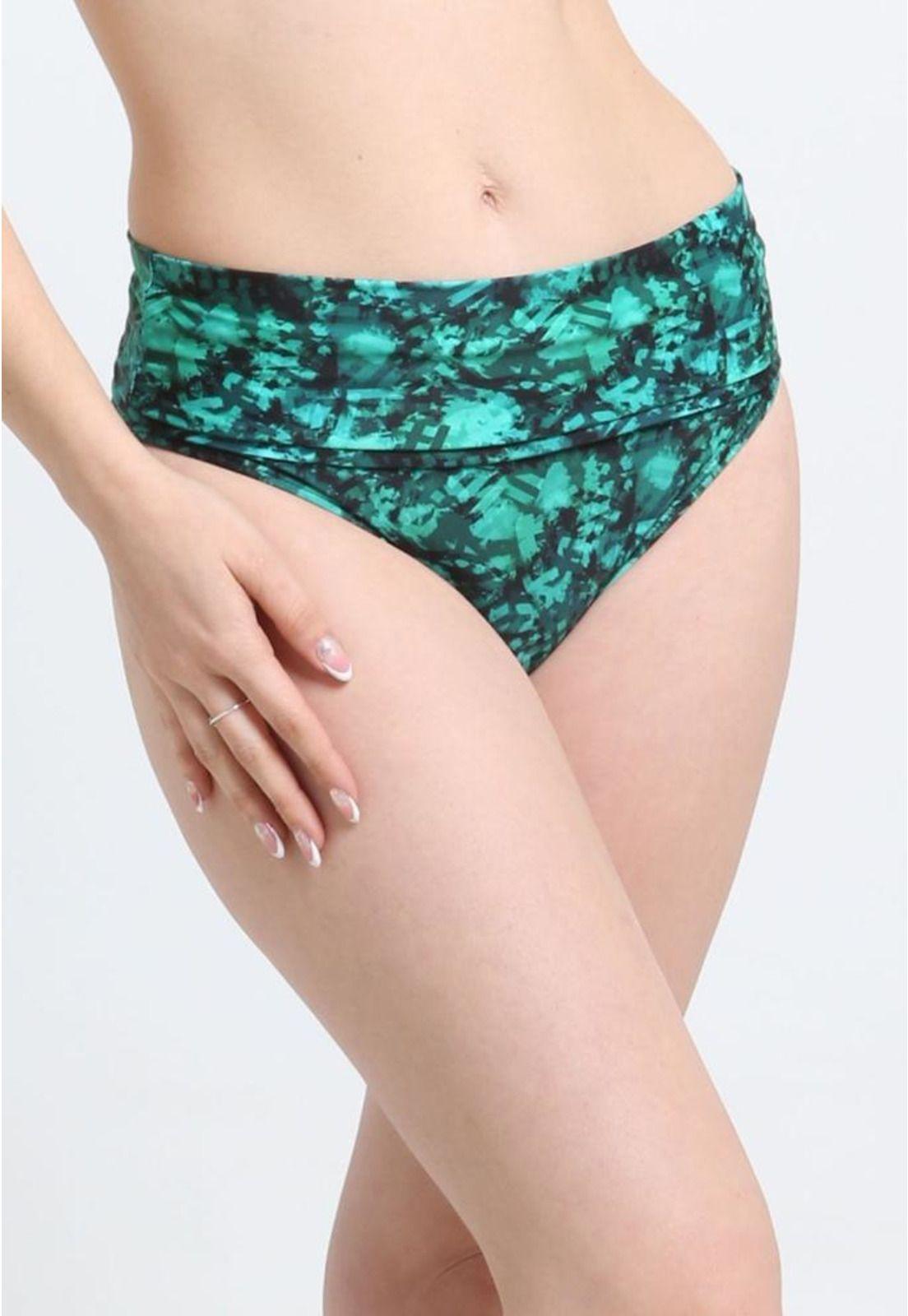 Bikini calzón pin up doble uso estampado verde-2