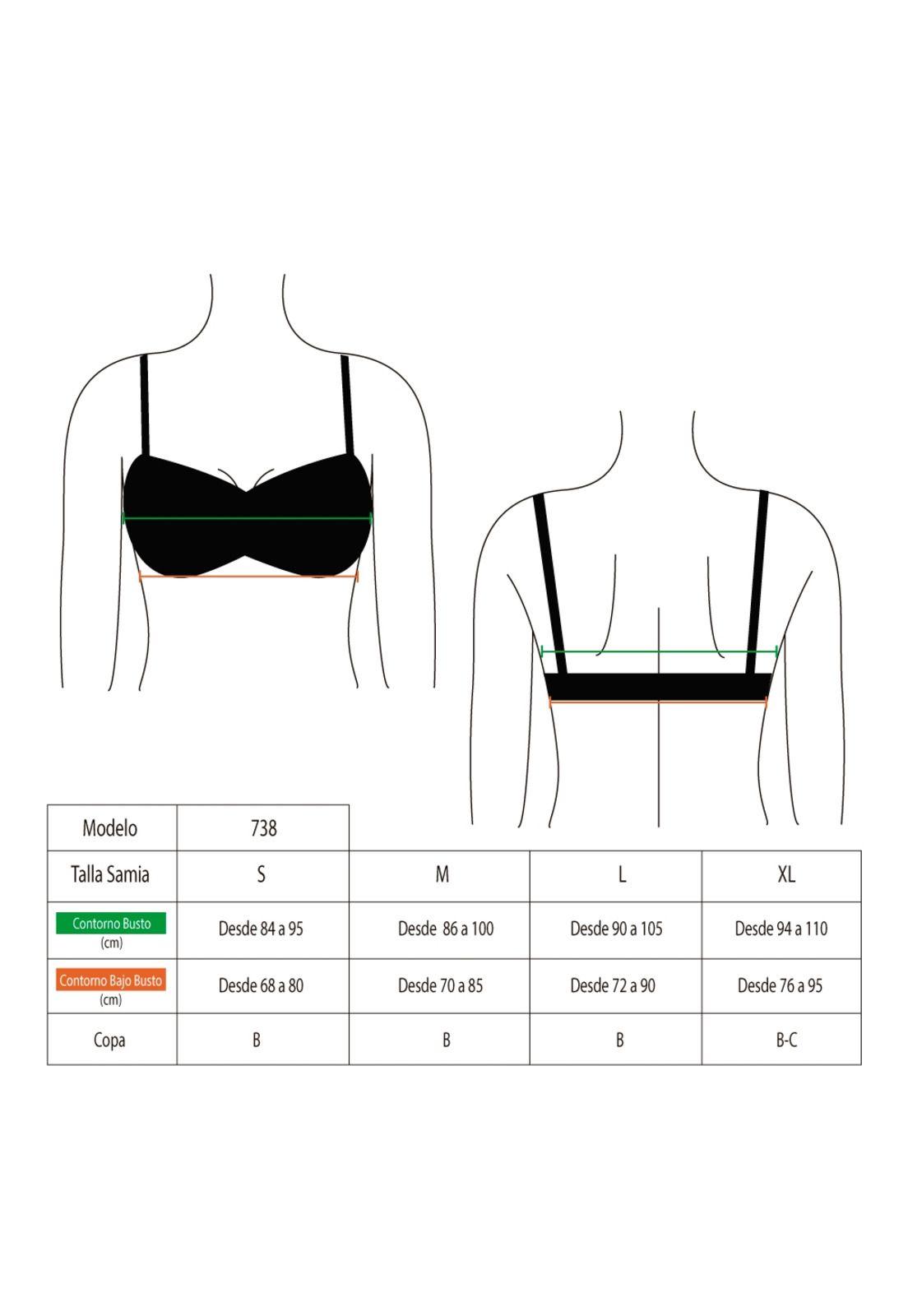 Bikini estilo sostén strapless estampado amarillo-3
