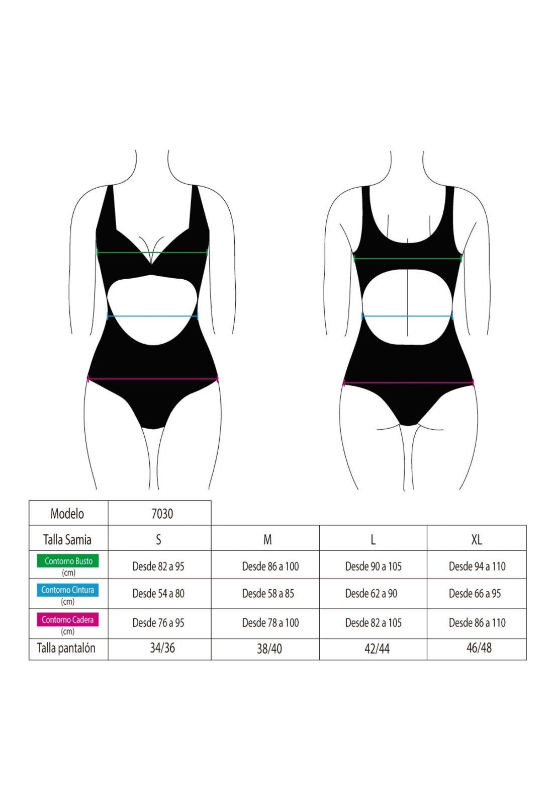 Trikini con nudo ajustable estampado fucsia-2
