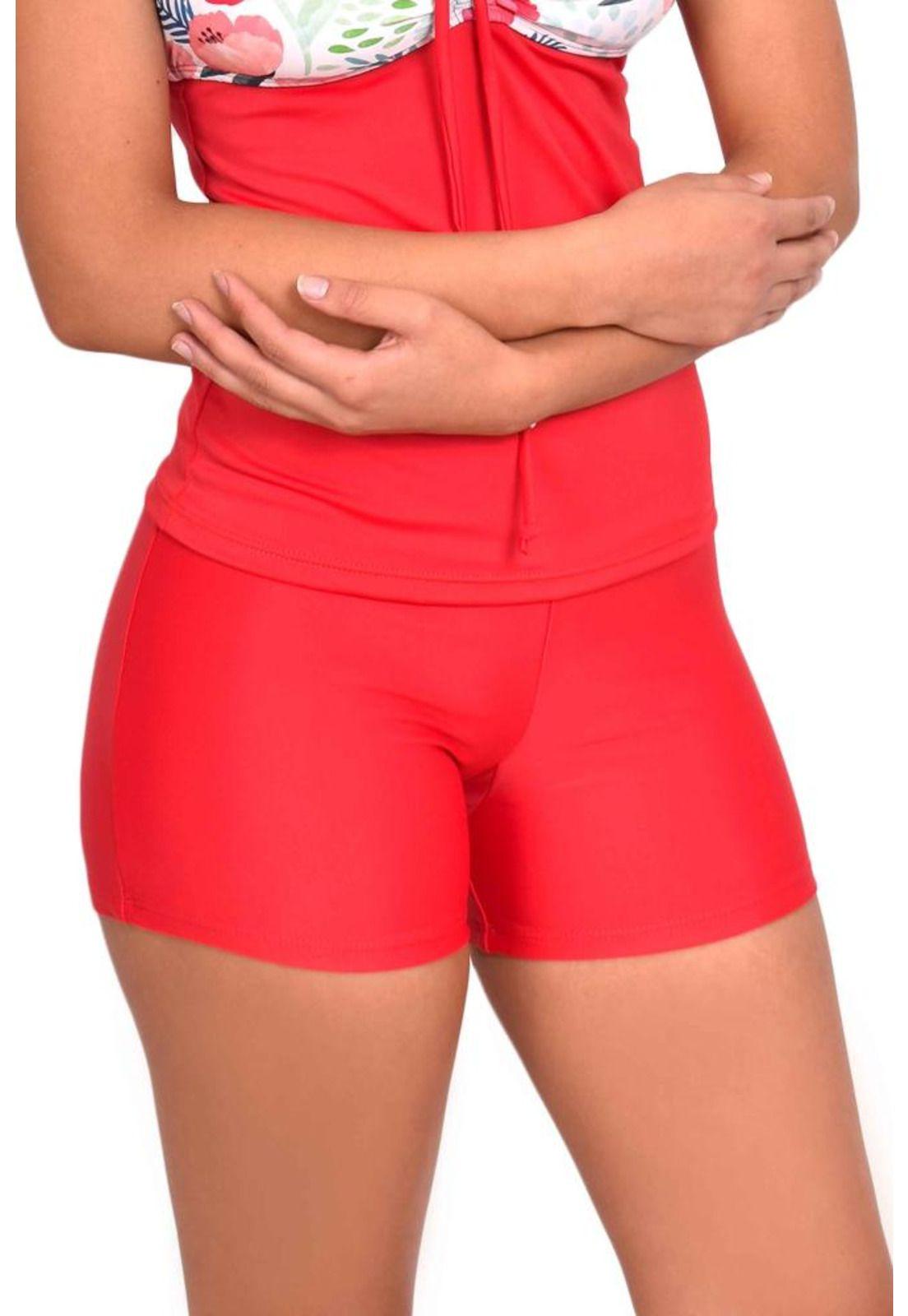 Bikini short estilo hot pant color rojo-1