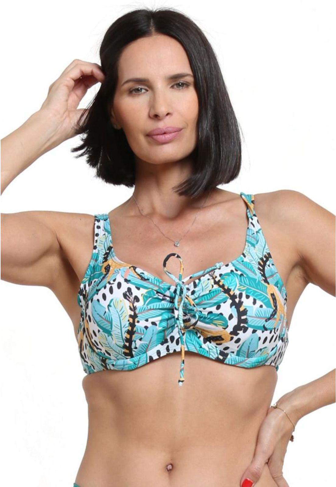 Bikini copa C-D blanda estampado verde-0