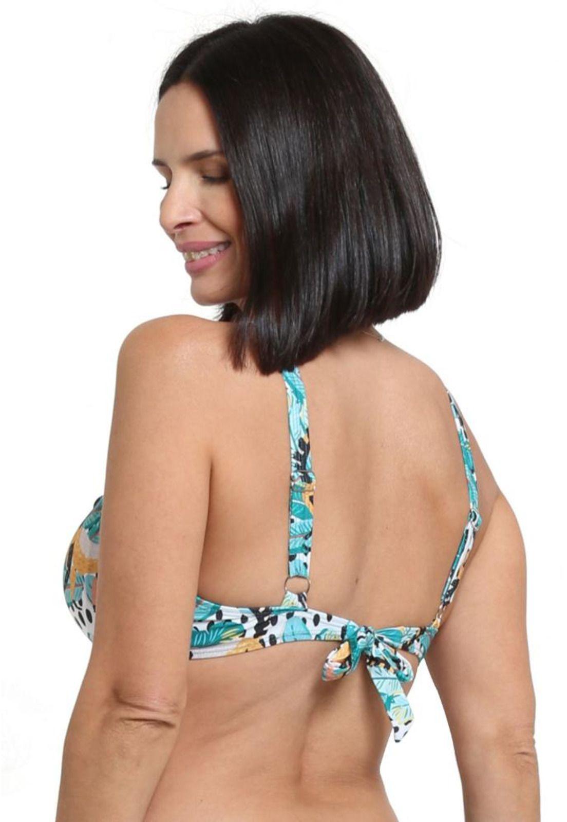 Bikini copa C-D blanda estampado verde-2