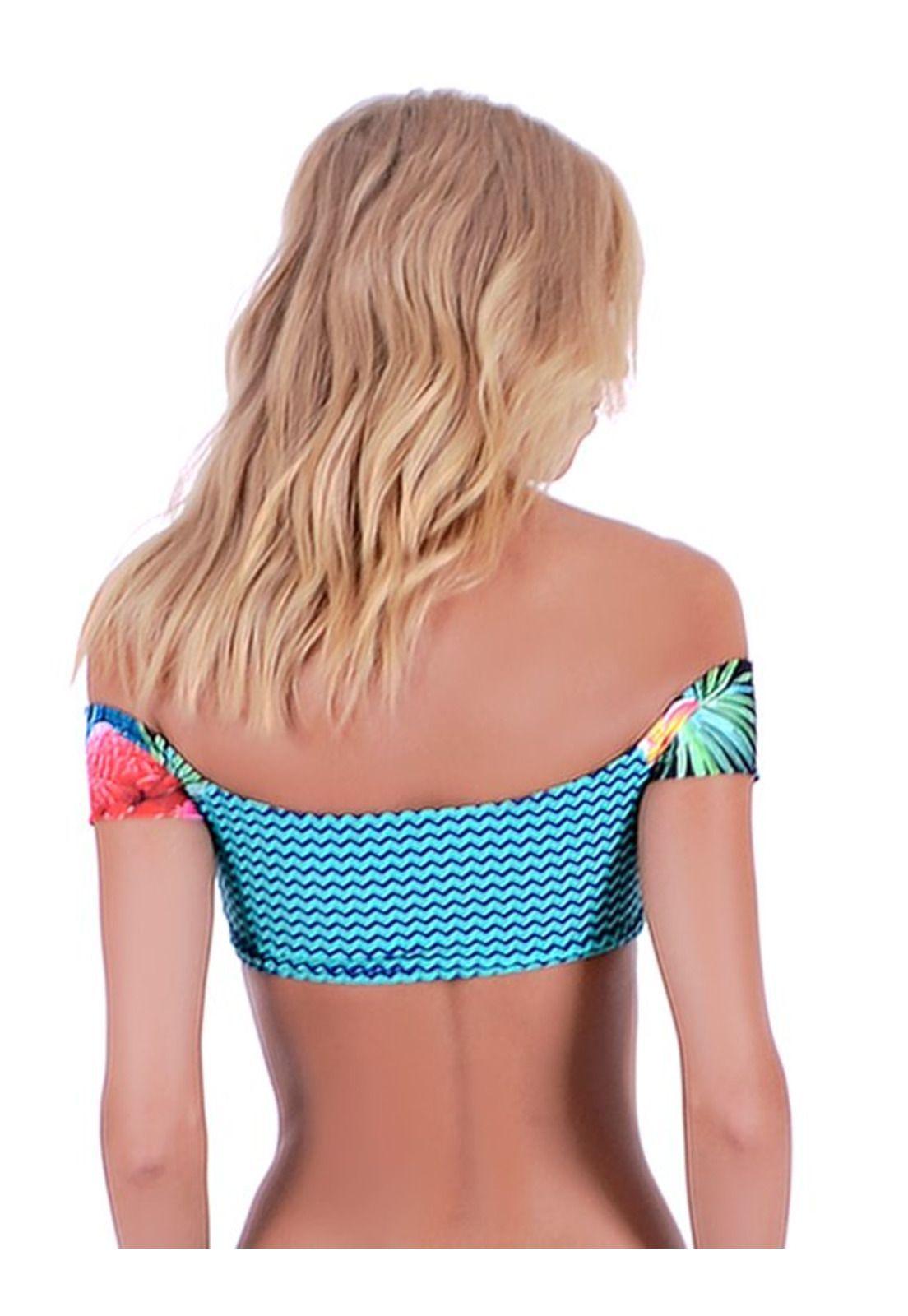Top bikini estampado verde-1