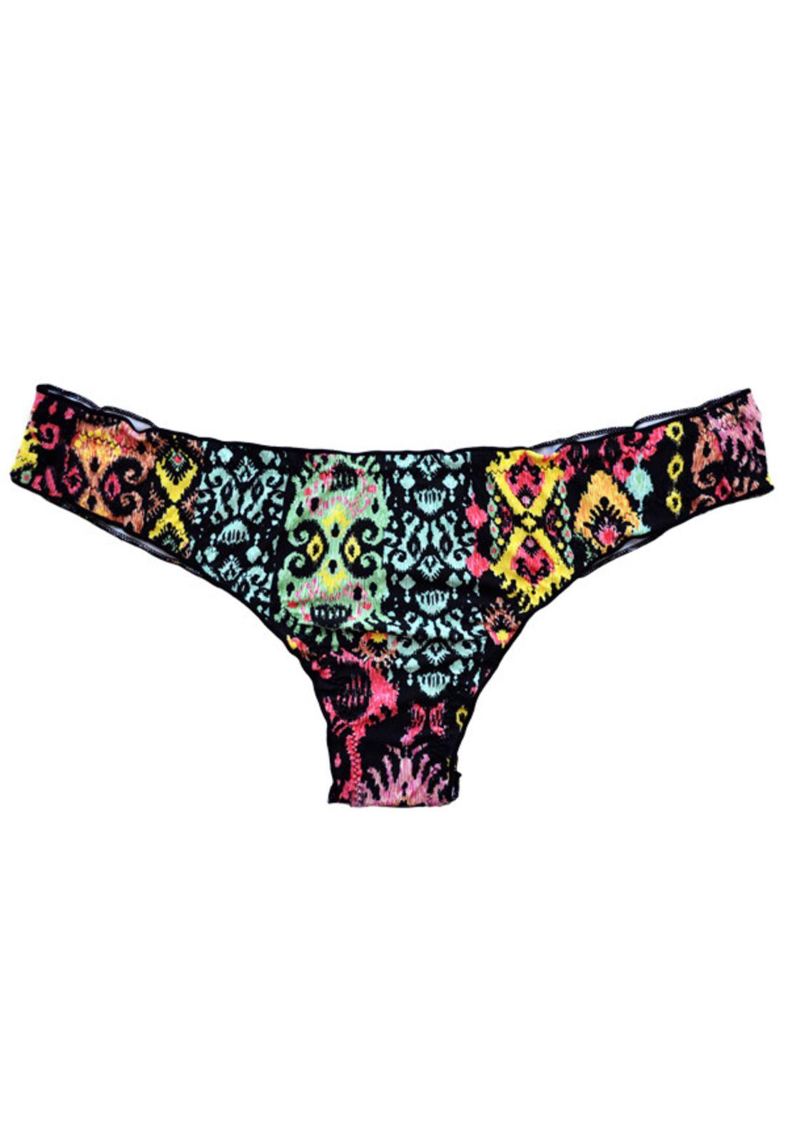 Bikini calzón tanga arruchada estampado rojo-0