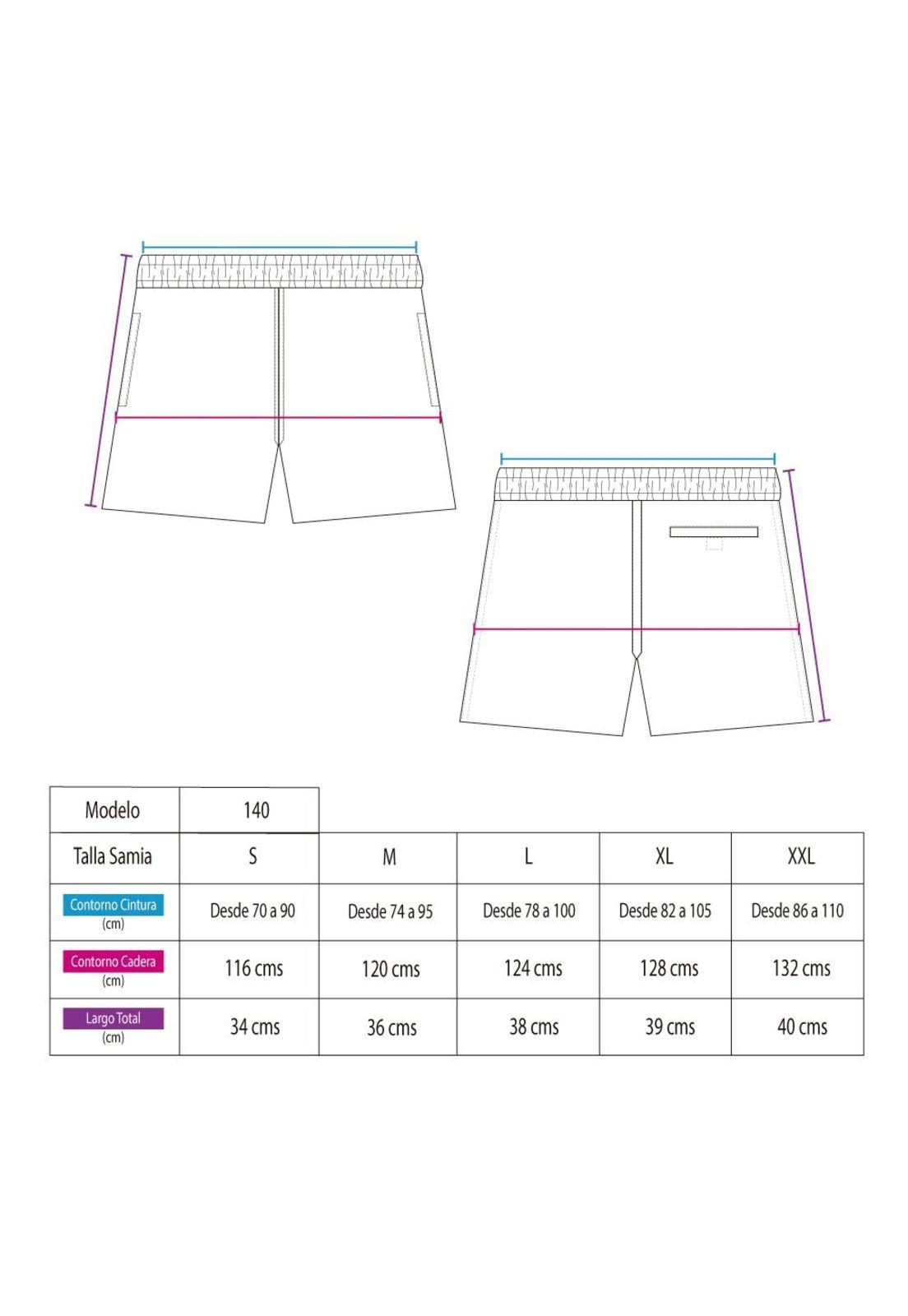 Traje de baño corto mujer estampado amarillo-2