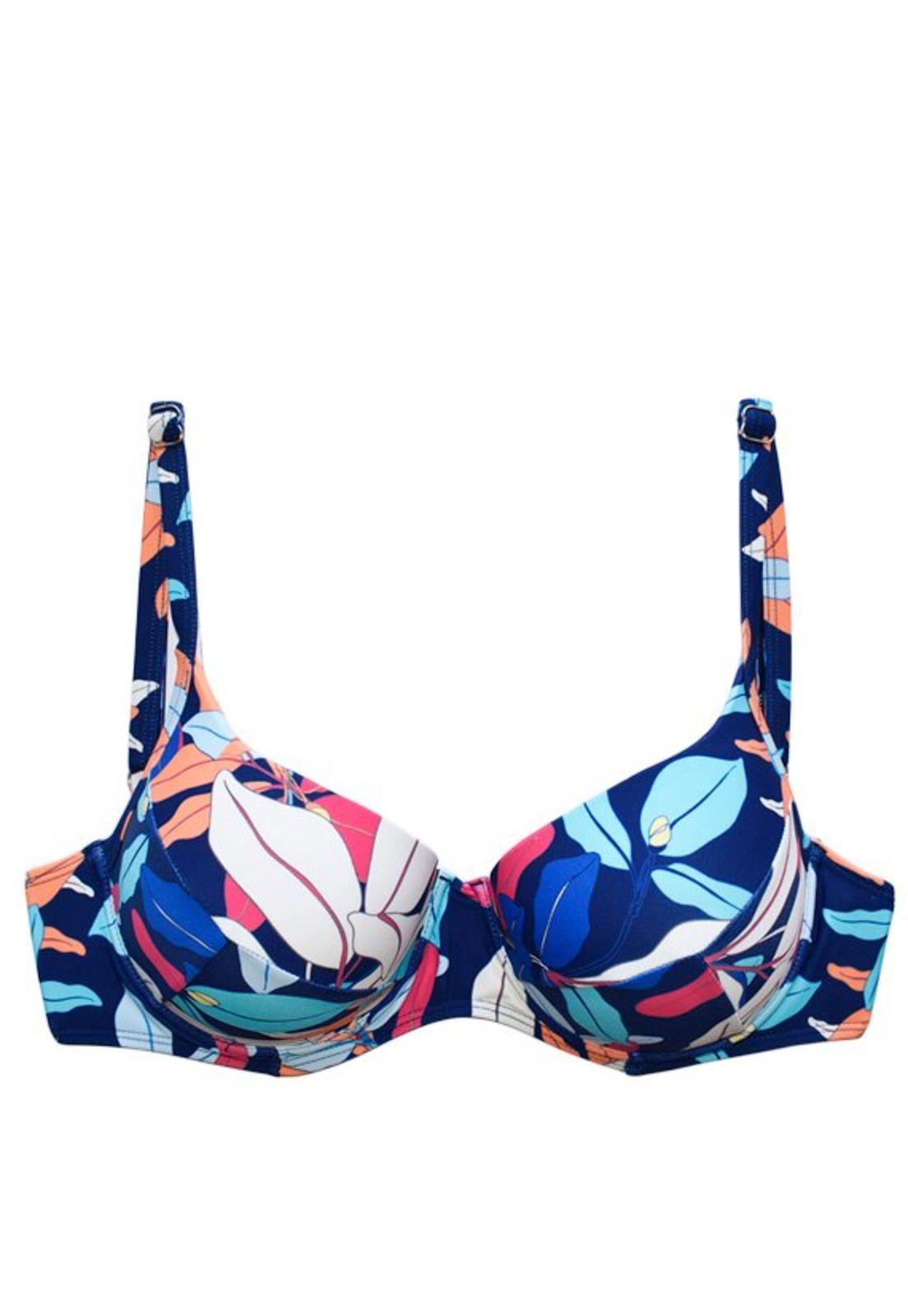 Bikini sostén copa grande estampado azul-2
