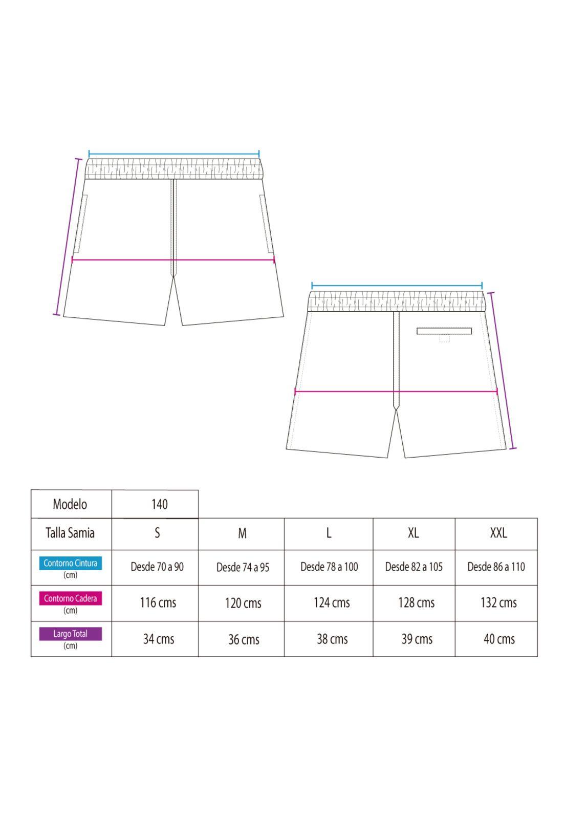 Short corto hombre estampado amarillo-1