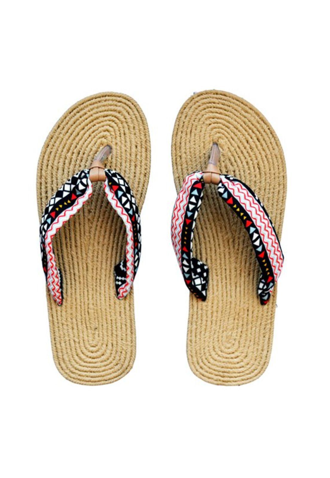 Sandalias mujer estampado rojo-0