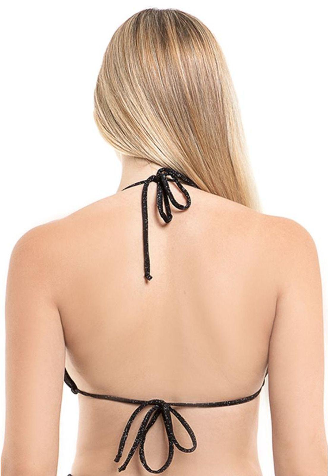 Bikini triángulo clásico negro brillante-1