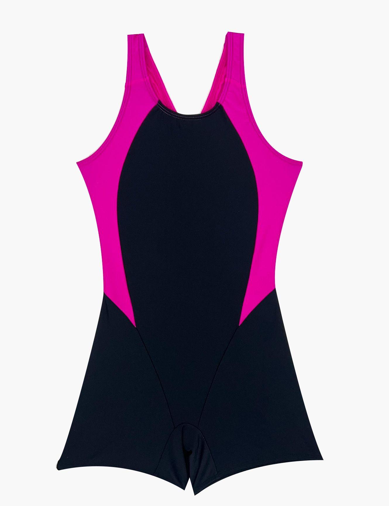 TrajeDe Baño niña Pierna Corta rosado brillante-2