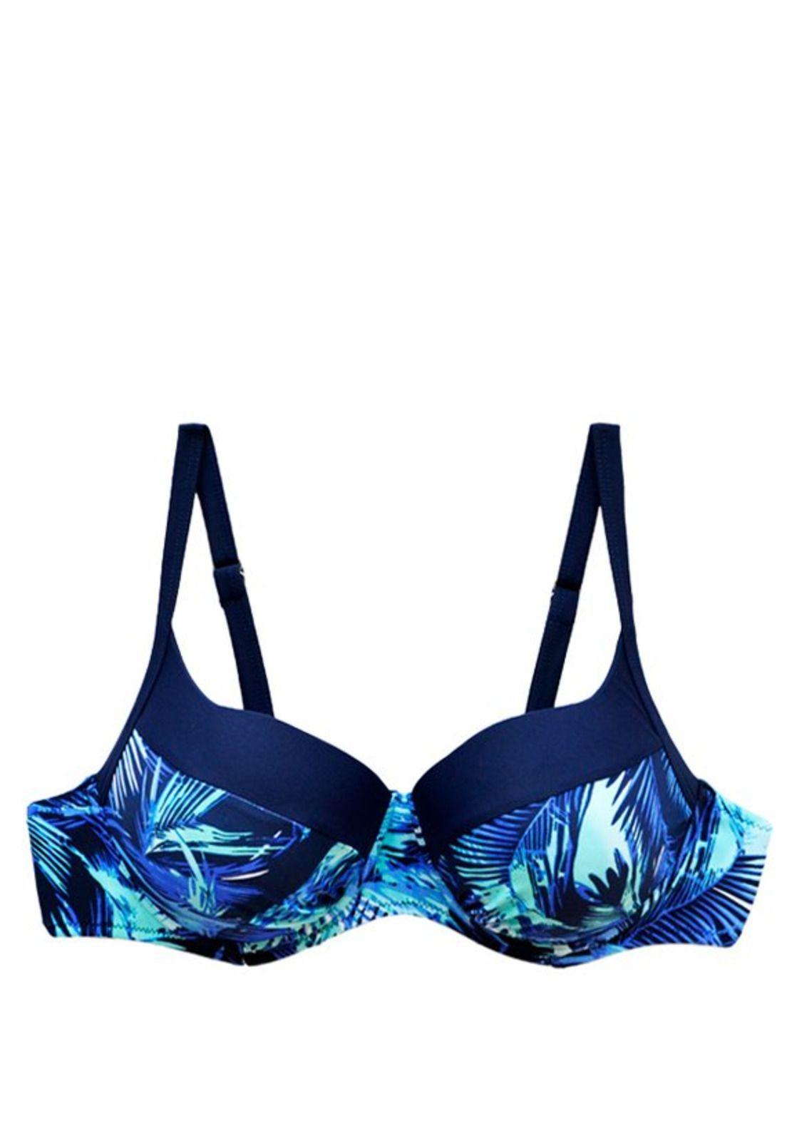 Bikini sostén copa grande estampado azul-2