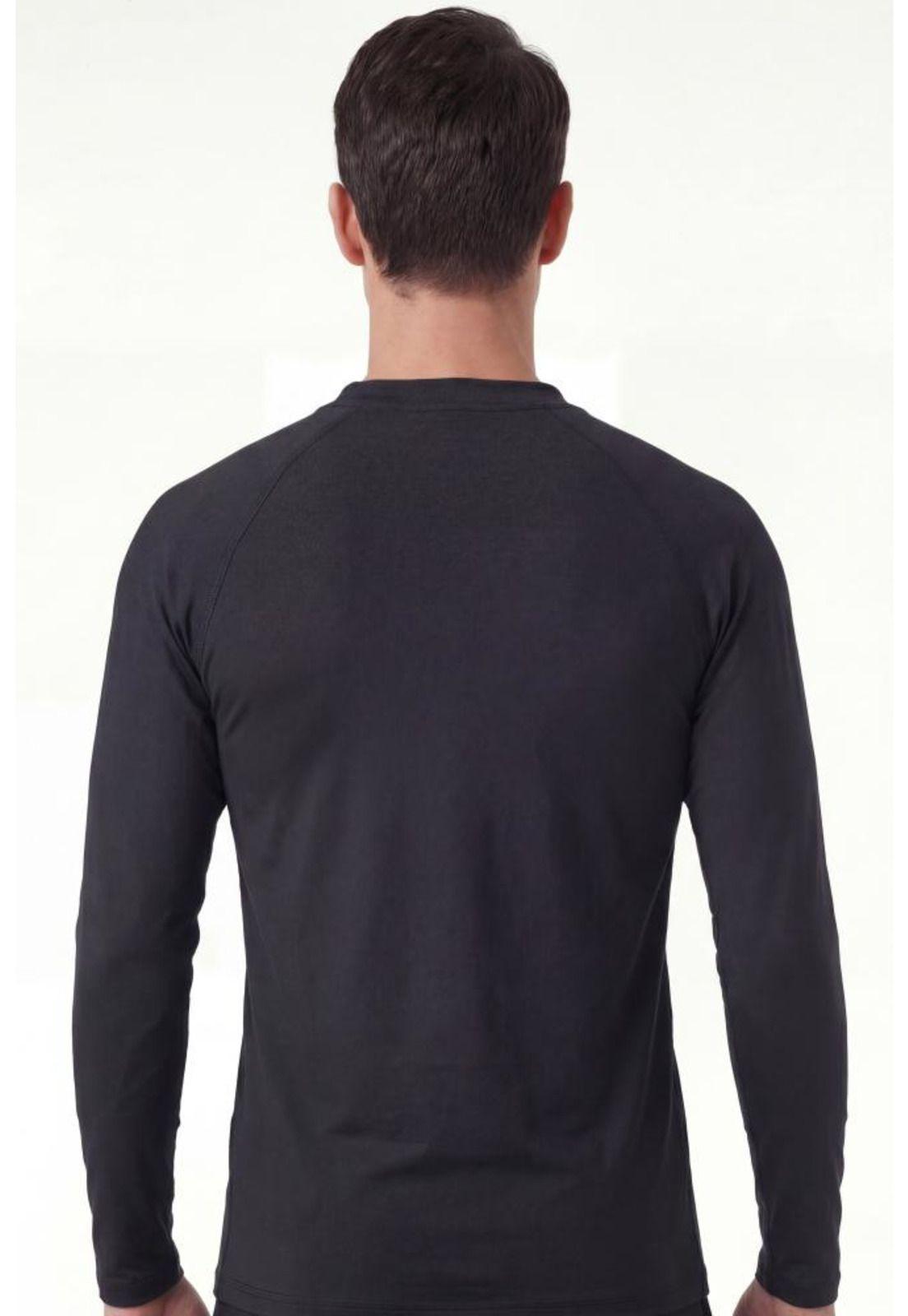 Polera hombre protección UV negro-1