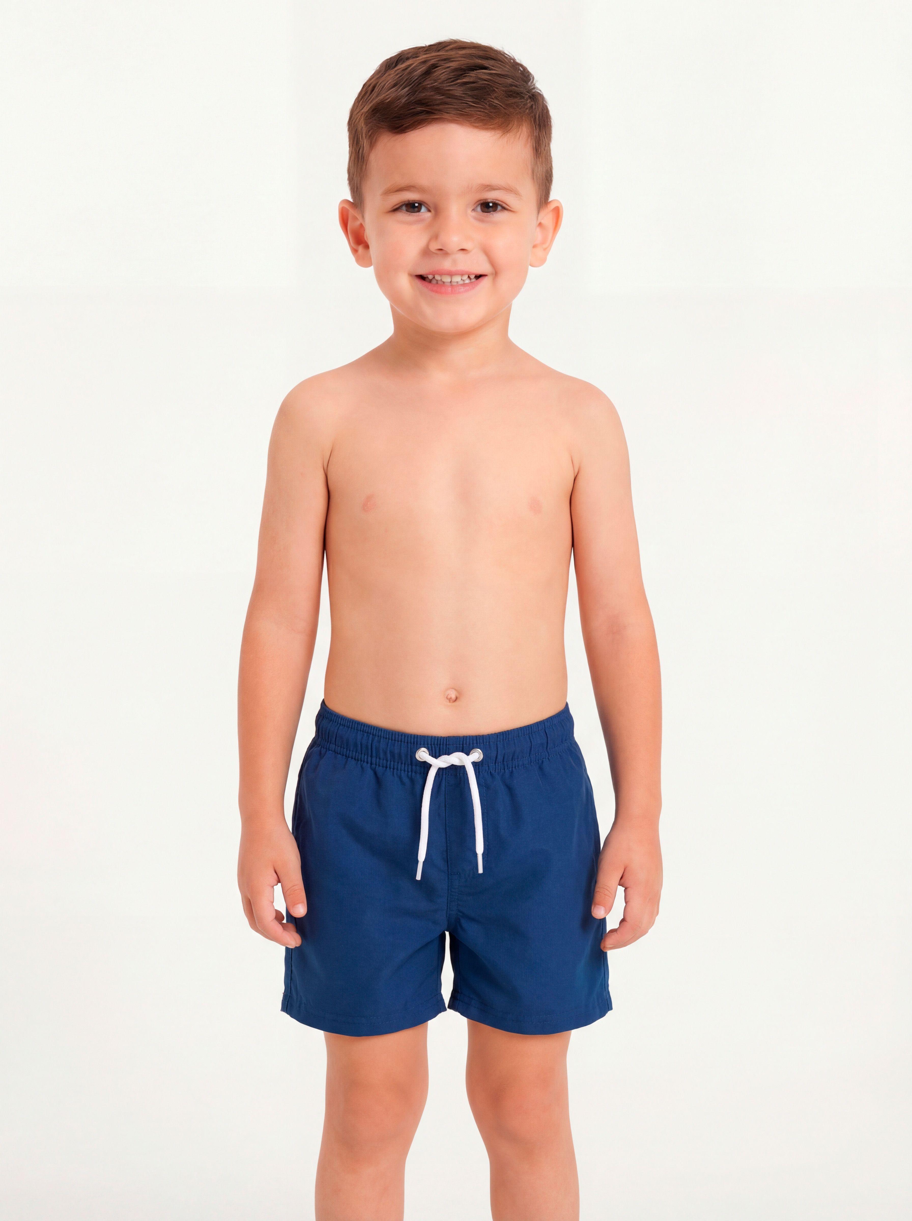 Traje de baño azul marino short niño-0