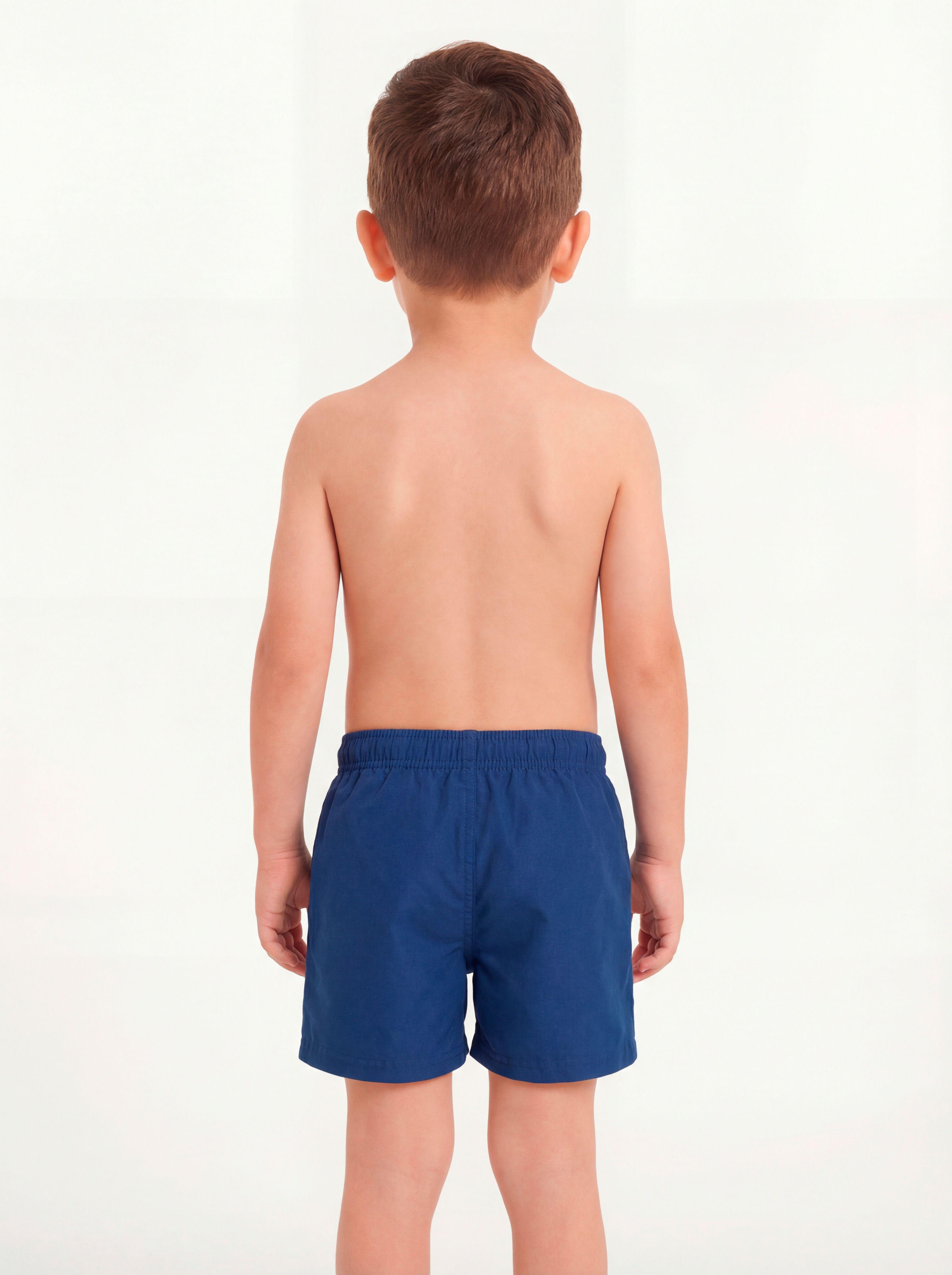 Traje de baño azul marino short niño-1