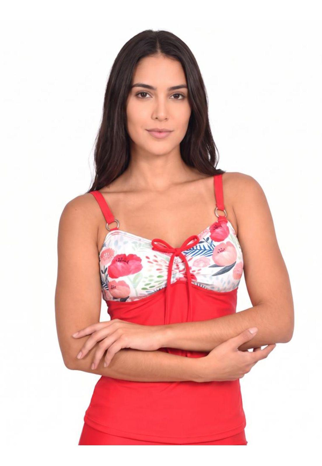 Tankini reductor estampado rojo-0