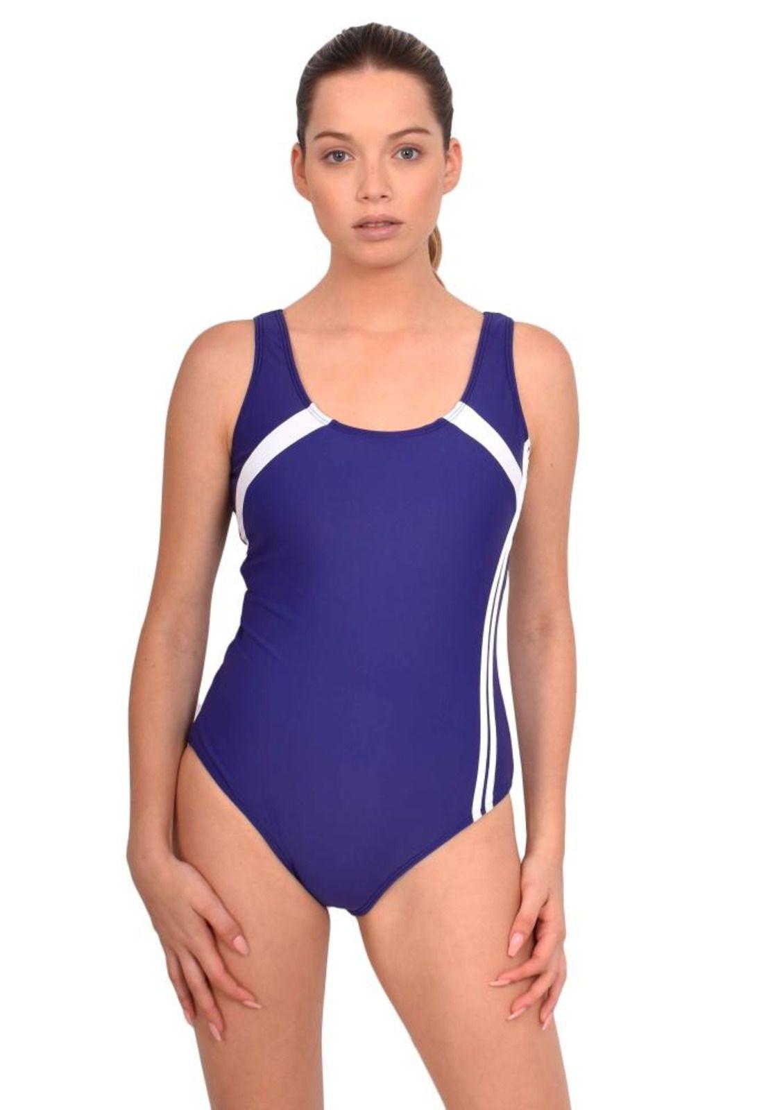 Deportivo rebajado con escote color azul-0