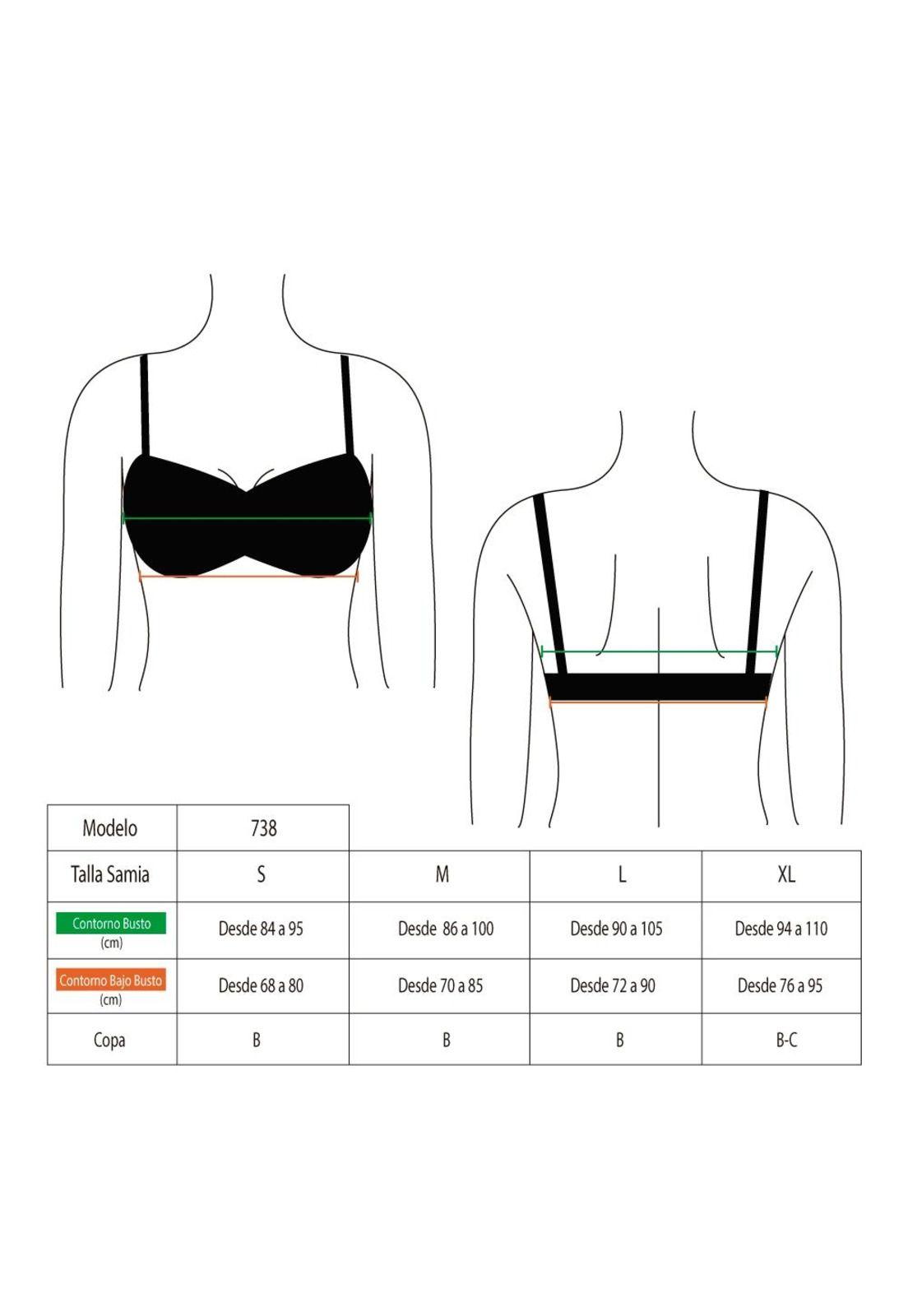 Bikini estilo sostén strapless color azul-3