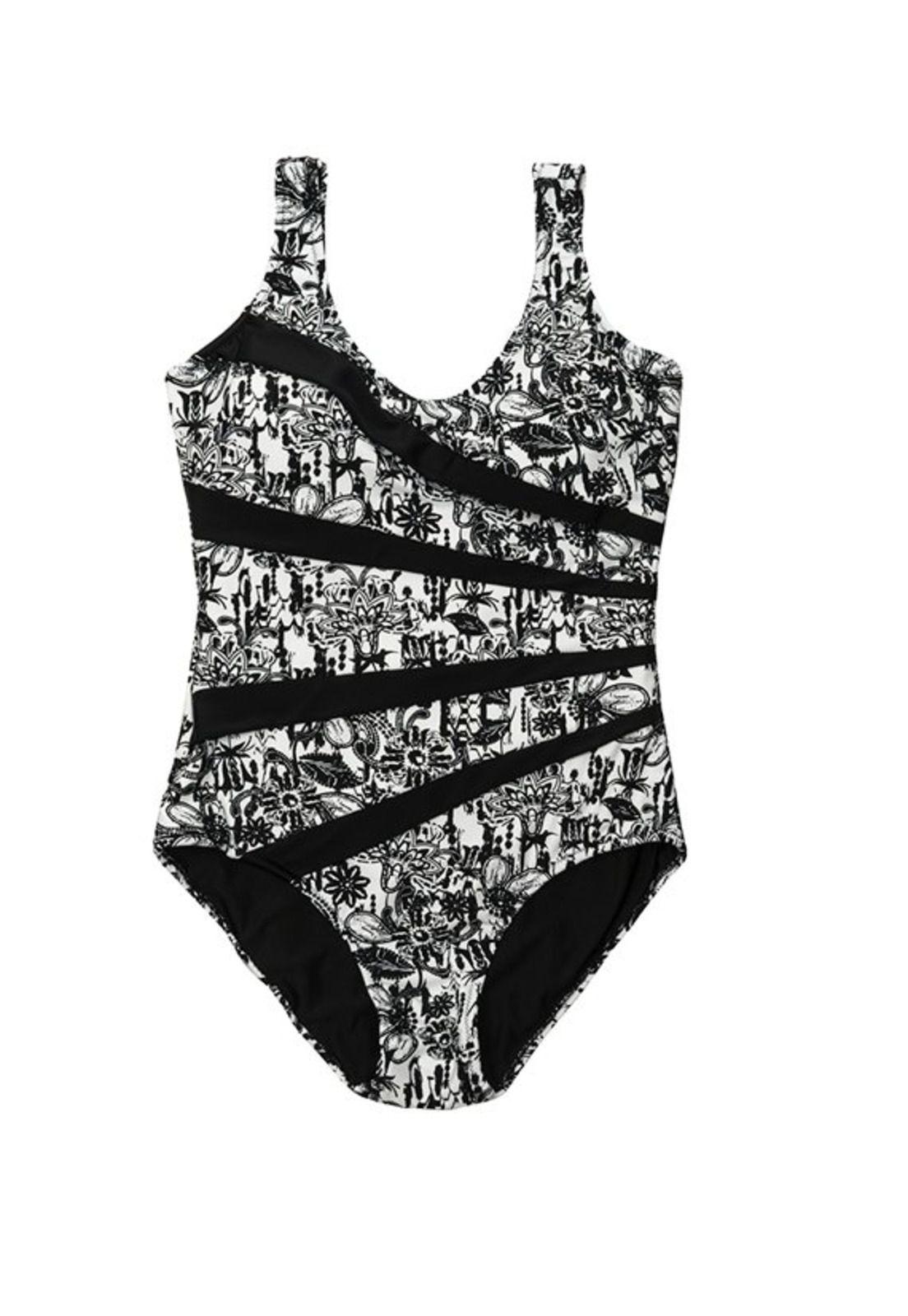 Traje de baño modelador estampado blanco-0