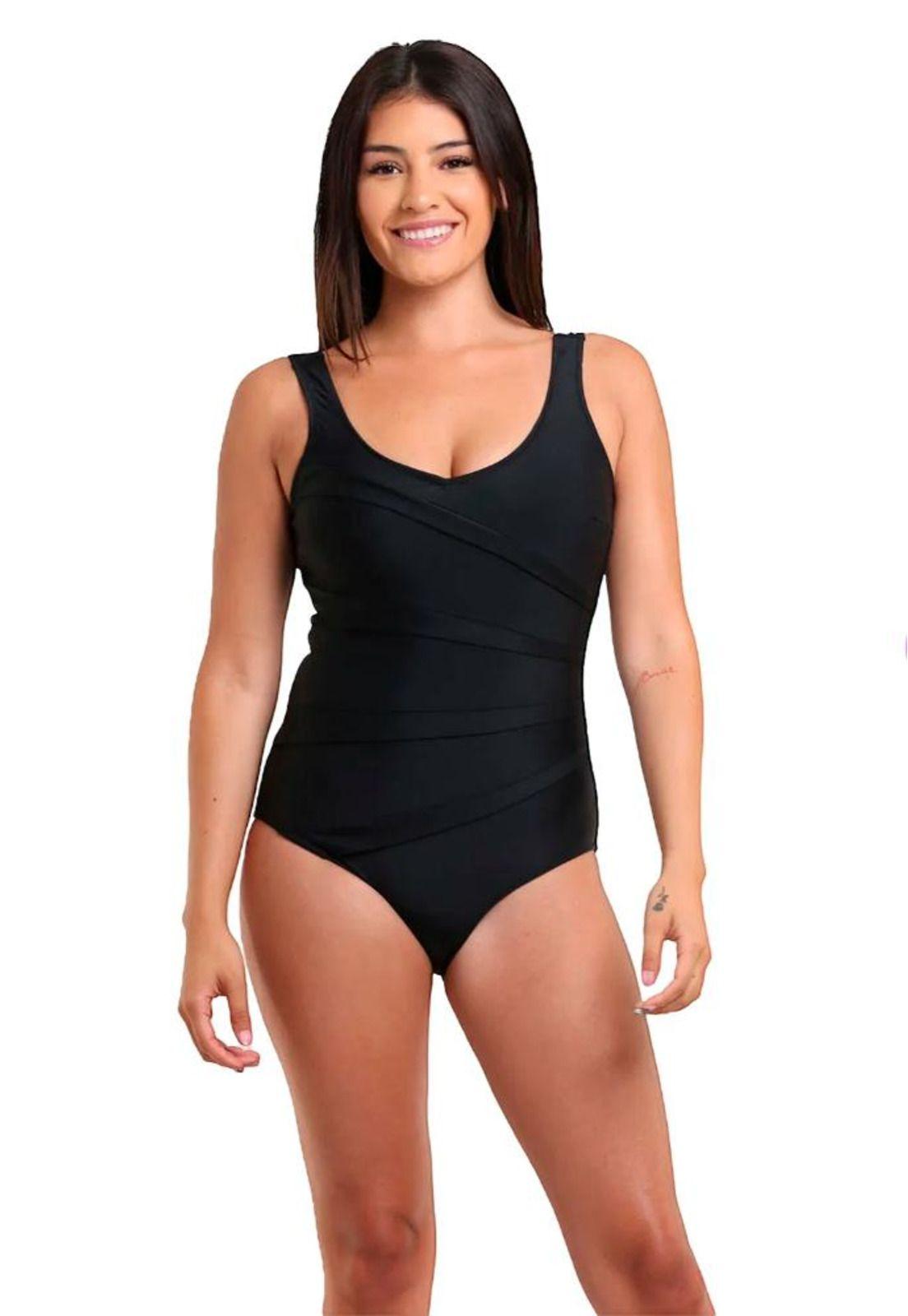 Traje de baño modelador color negro-3