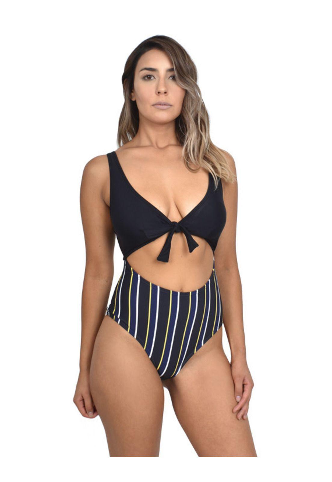 Trikini con Nudo estampado lineas-0