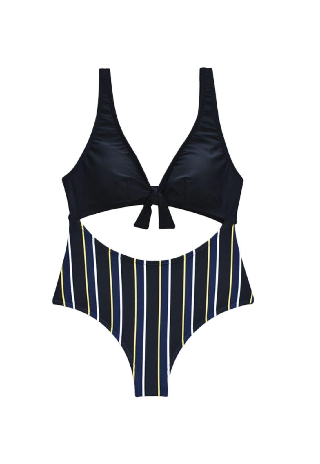 Trikini con Nudo estampado lineas-2