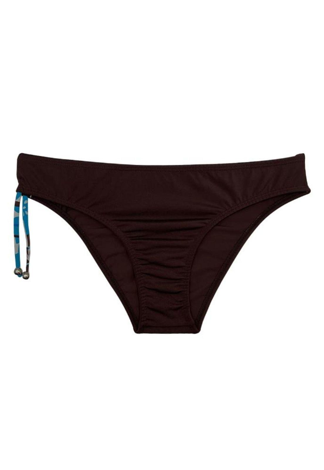 Bikini calzón con drapeado ajustable cafe-0