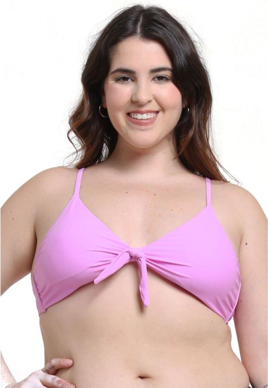 Bikini triangulo con nudo lila-0
