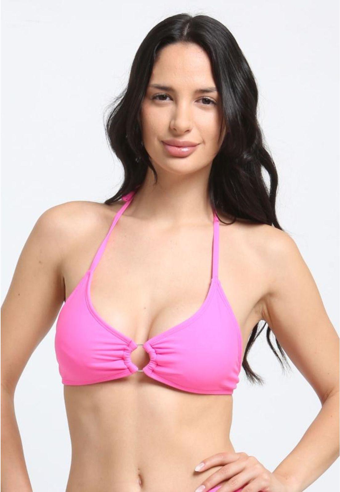 Bikini triangulo argolla central fucsia-0