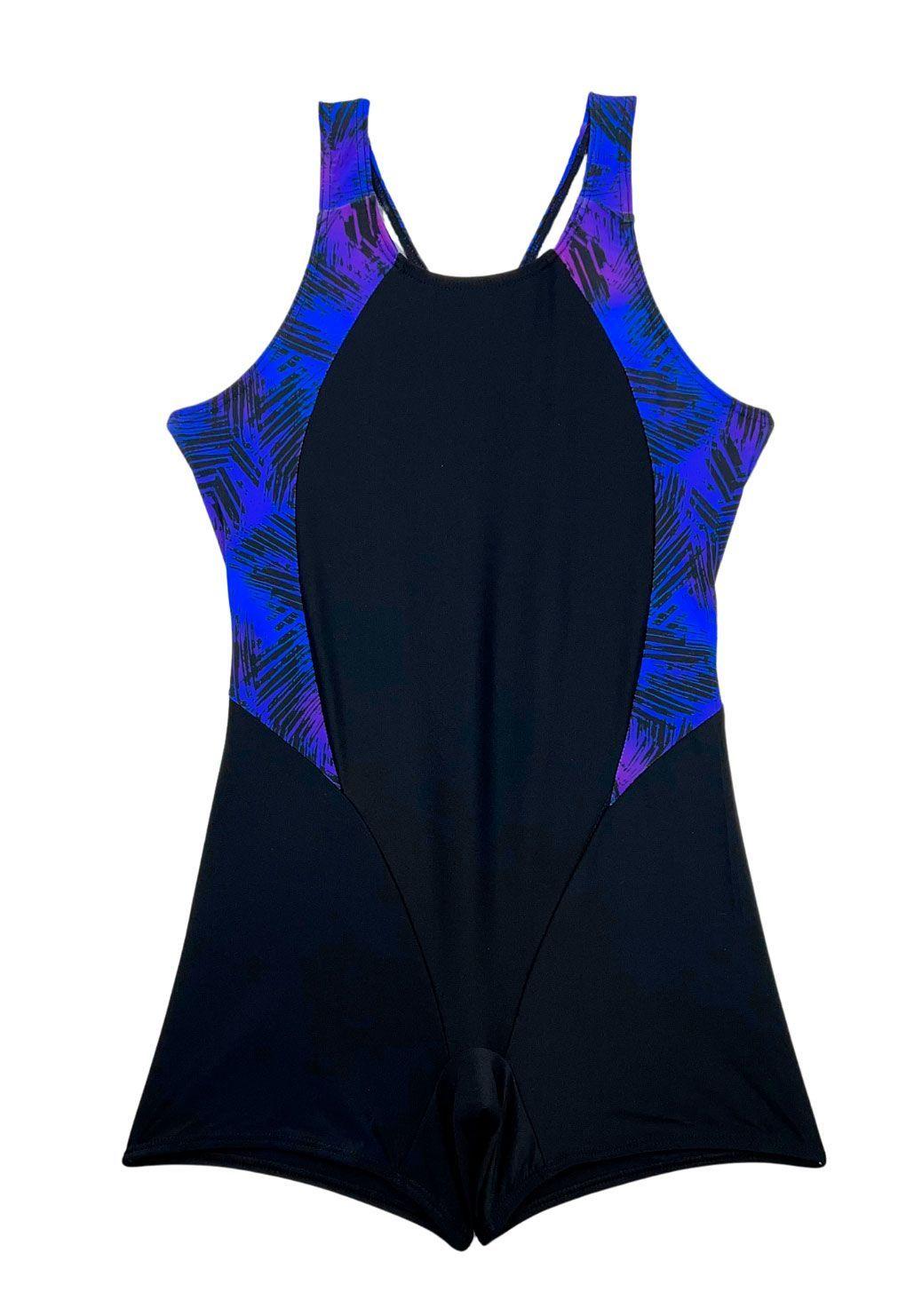 Enterito niña pierna corta estampado morado-2